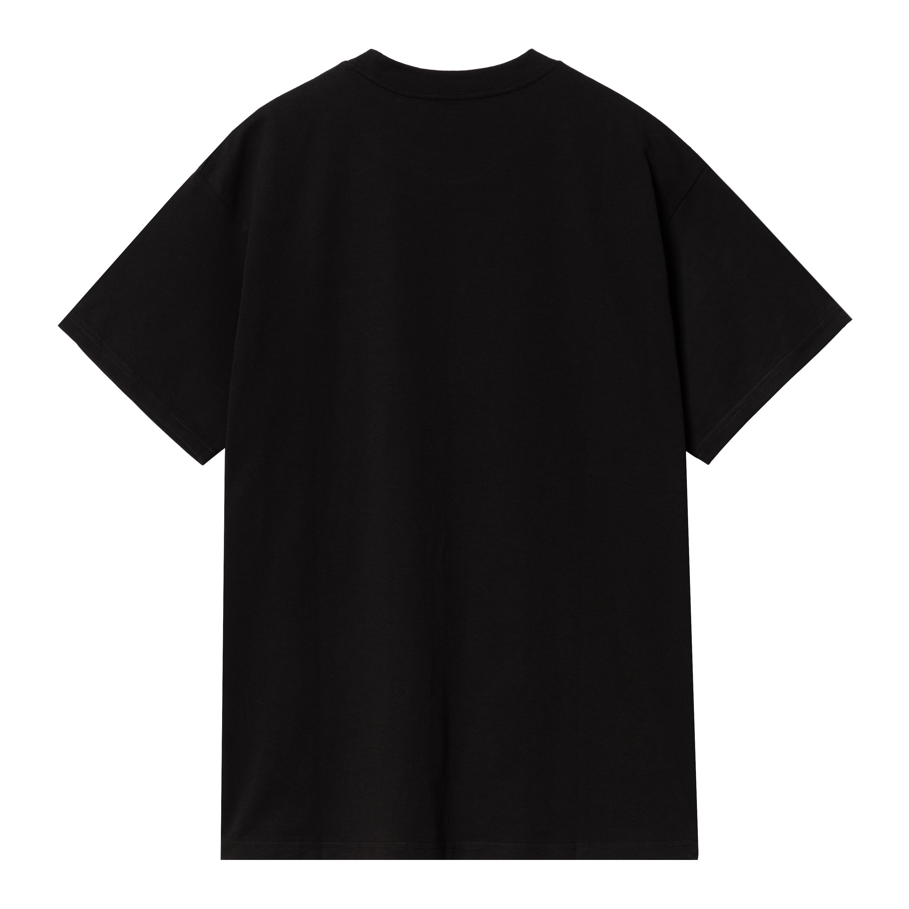 S/S Script Embroidery T-Shirt - Black / White