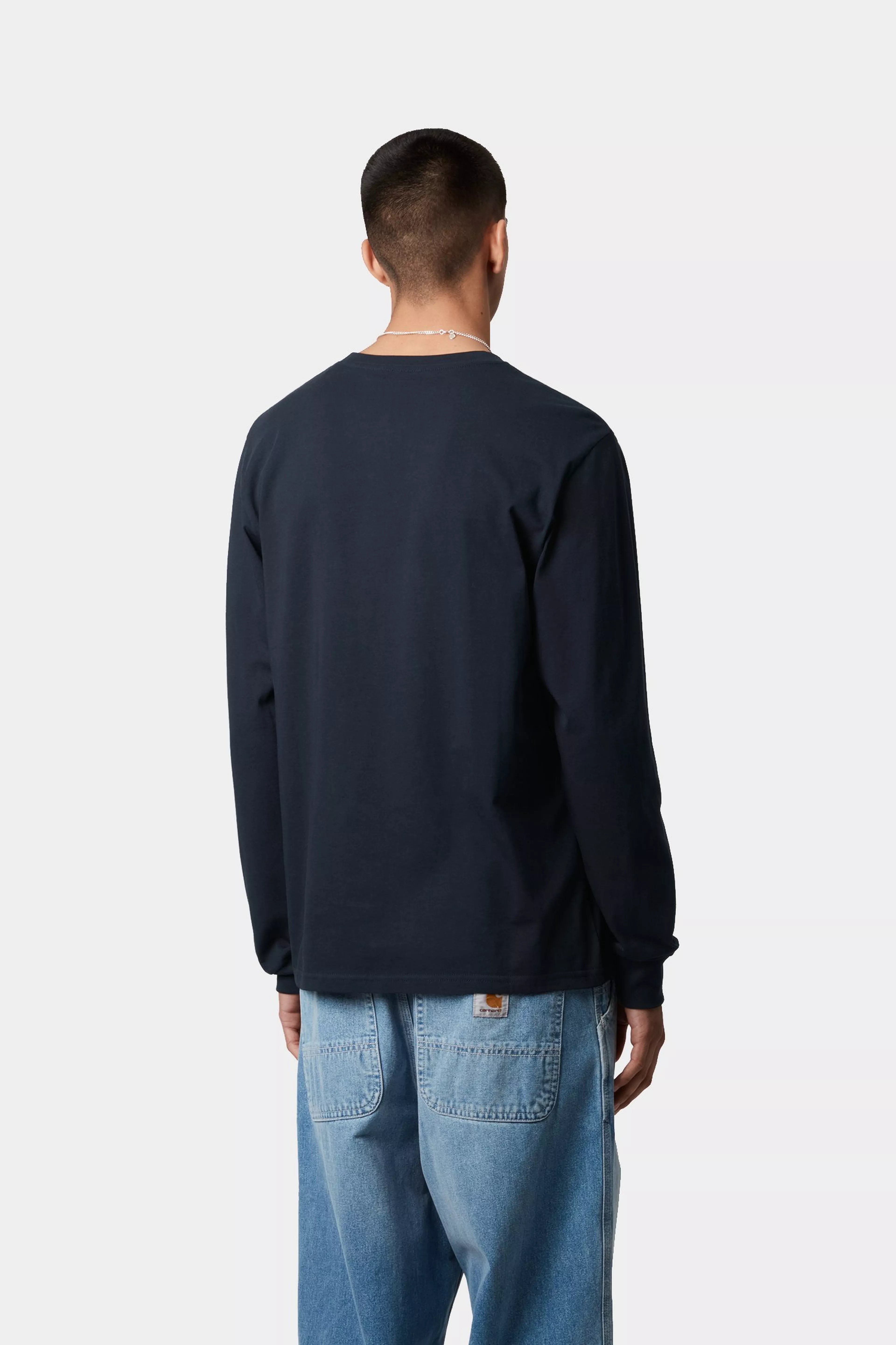 L/S POCKET T-SHIRT - Dark Navy
