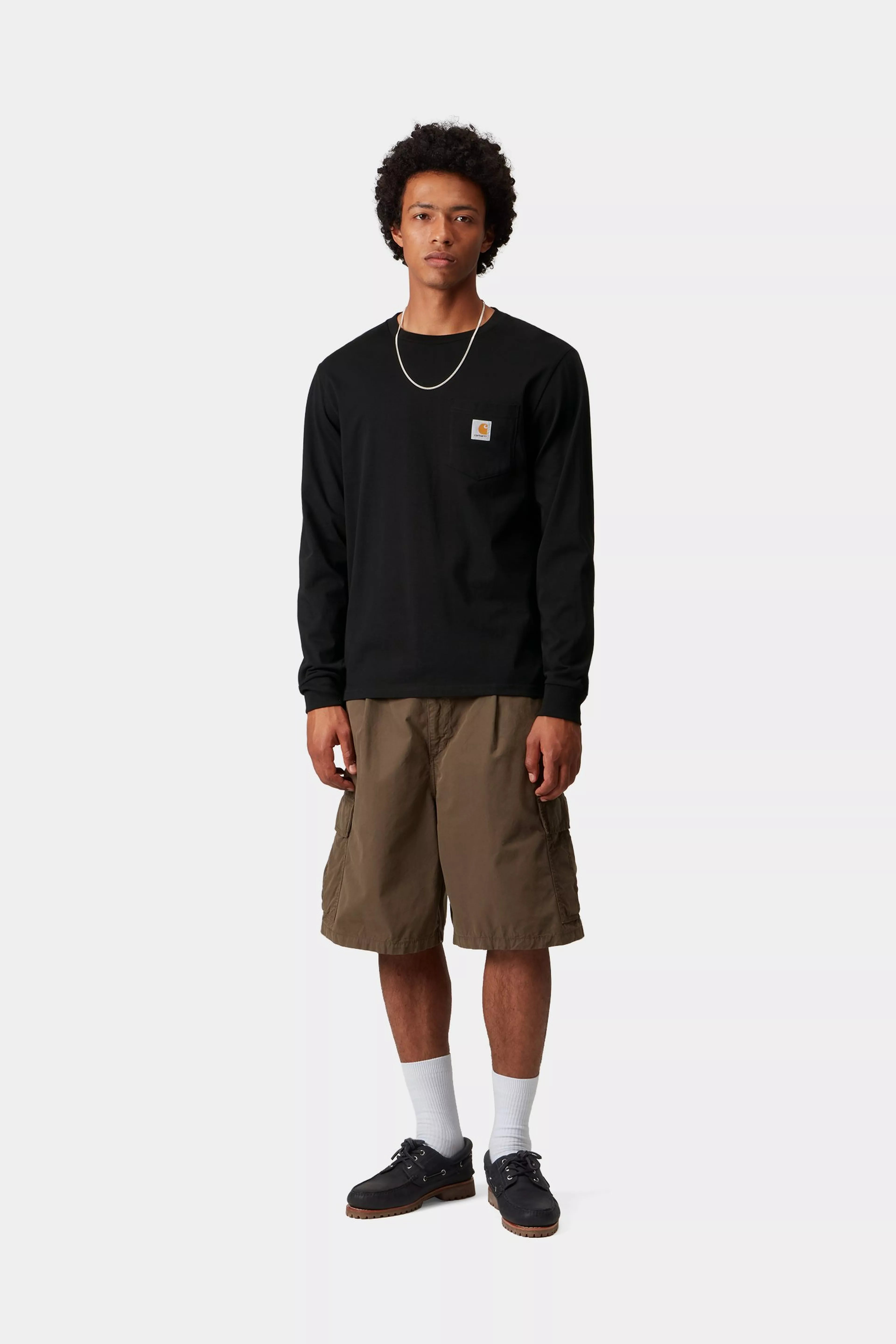 L/S POCKET T-SHIRT - Black