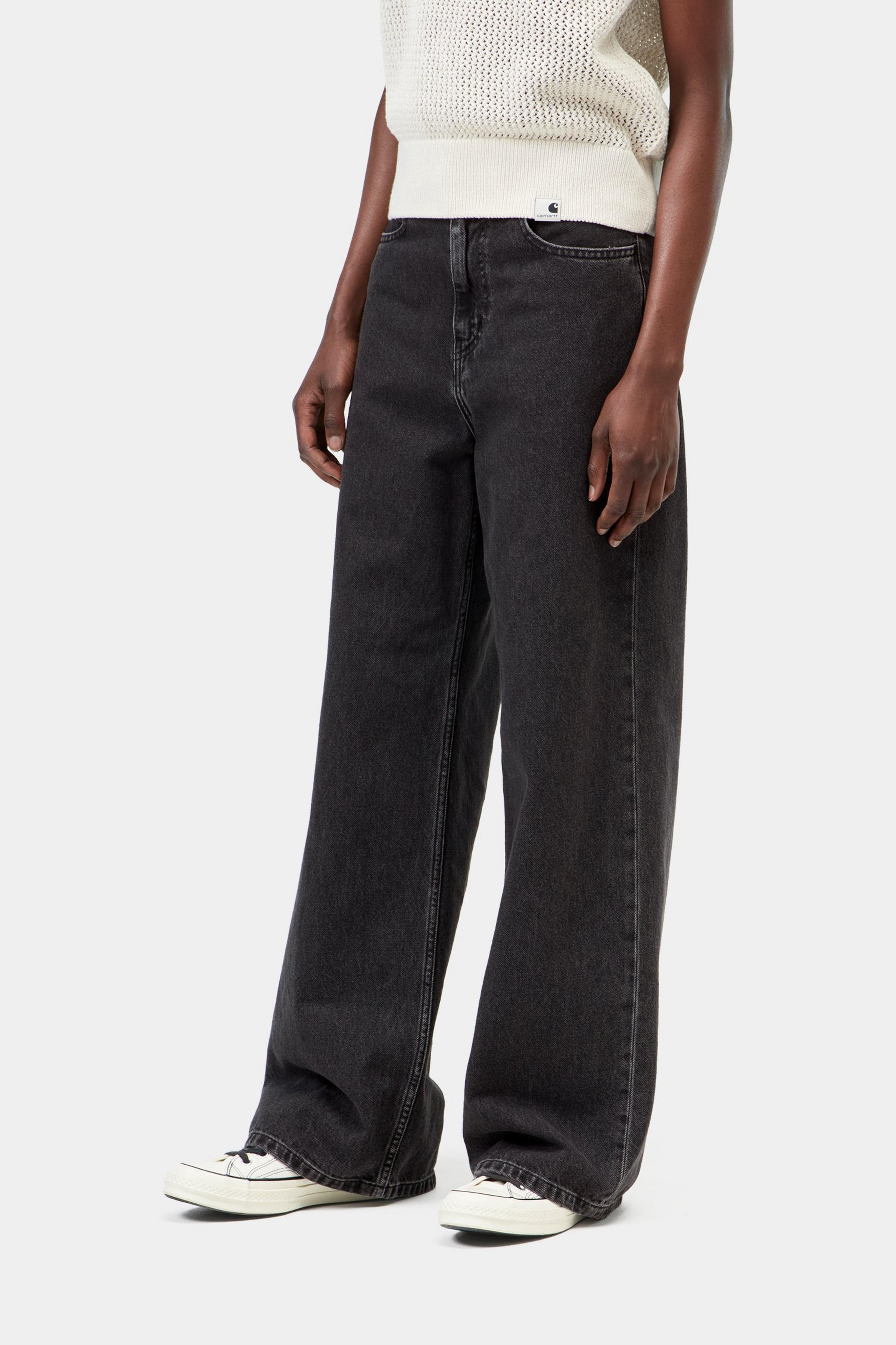 W' Jane Pant - Black, Heavy stone wash