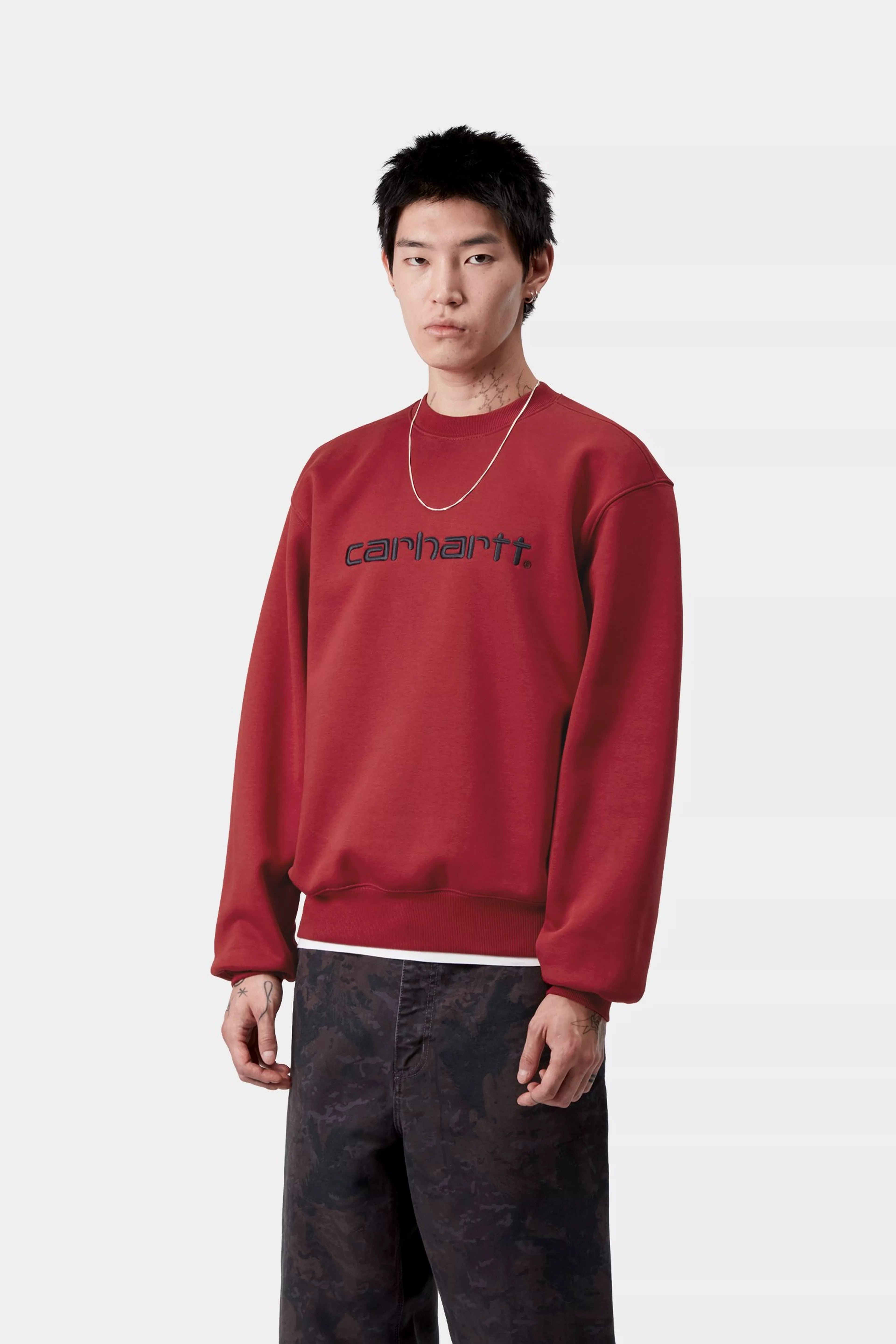 CARHARTT SWEAT - Scarlet / Graphite