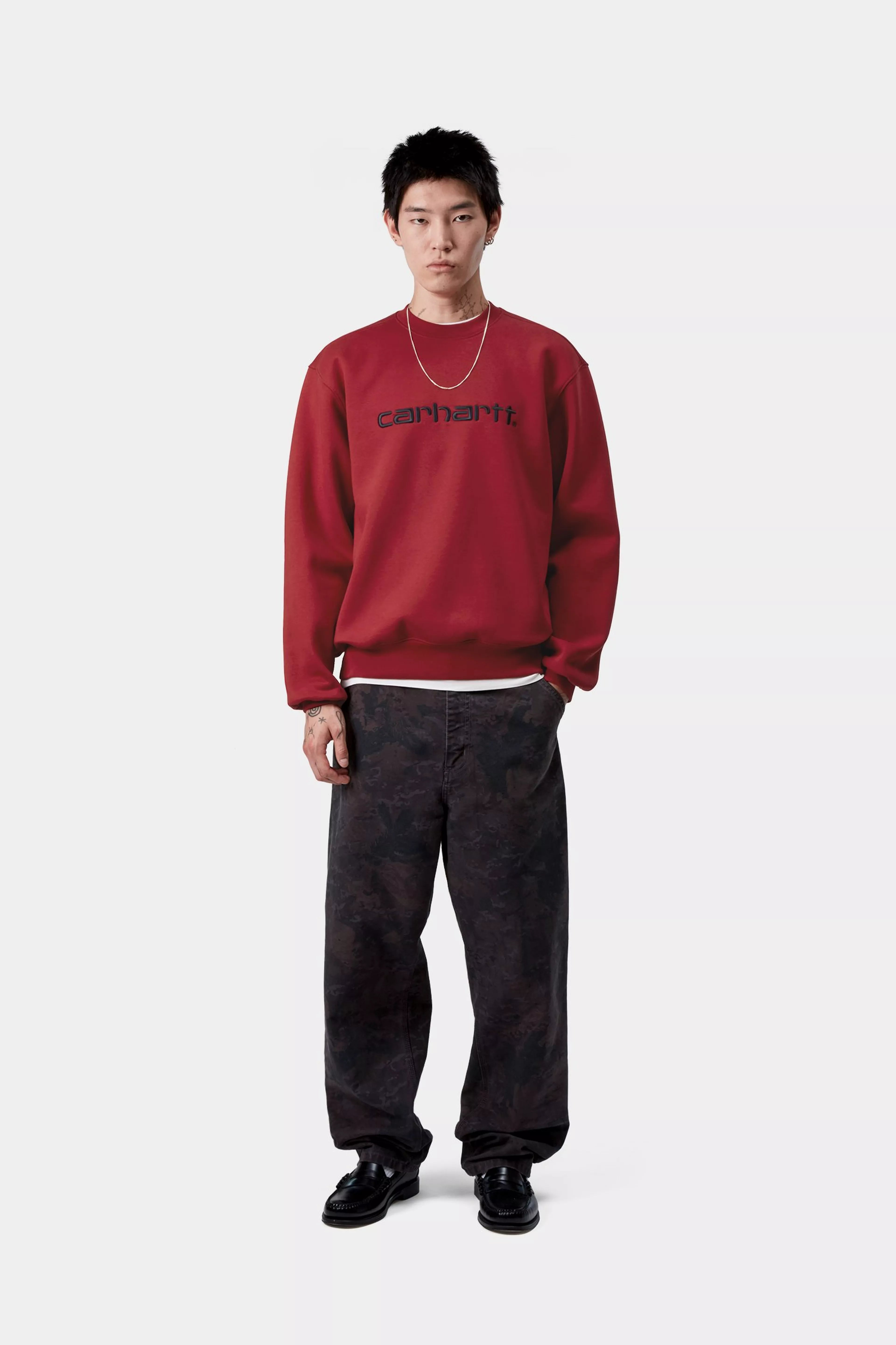 CARHARTT SWEAT - Scarlet / Graphite