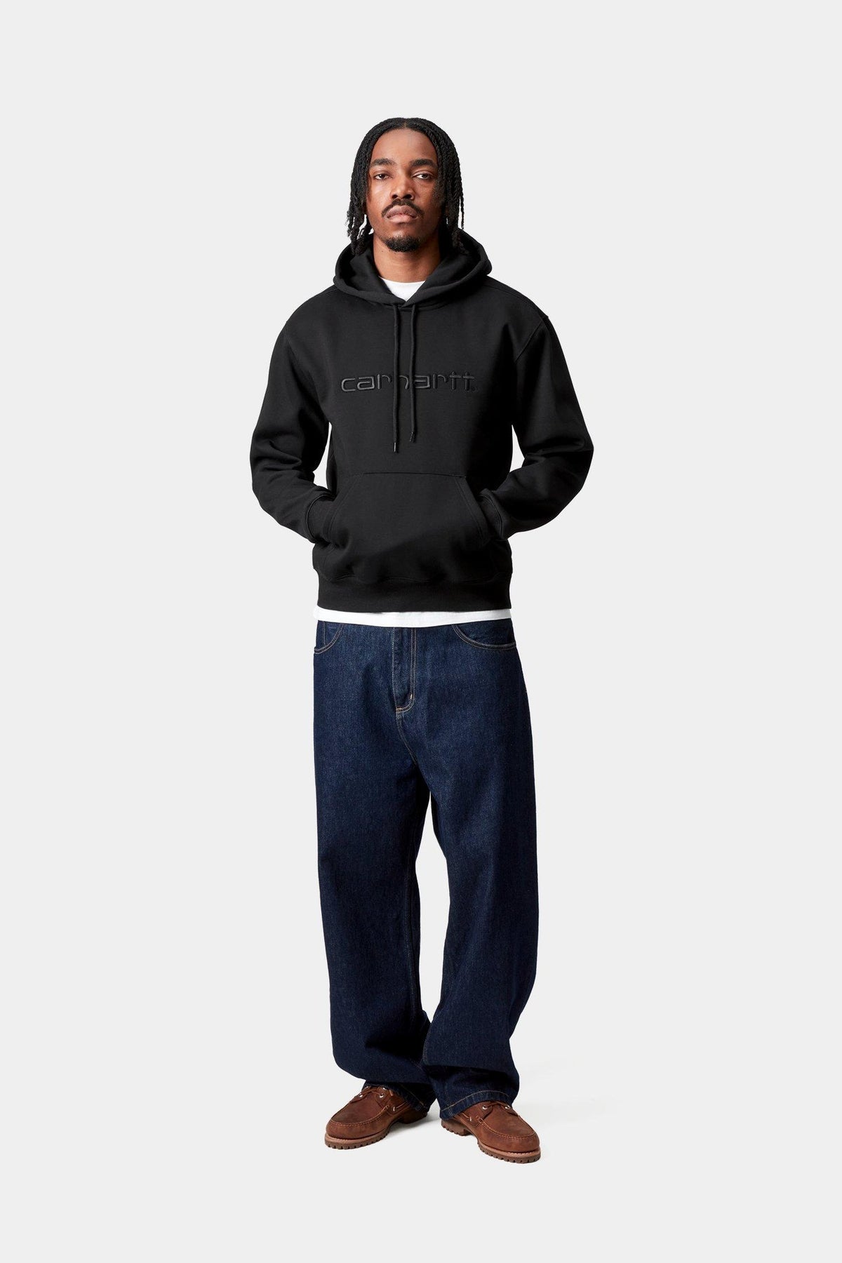Hooded Carhartt Sweatshirt - Black / Black
