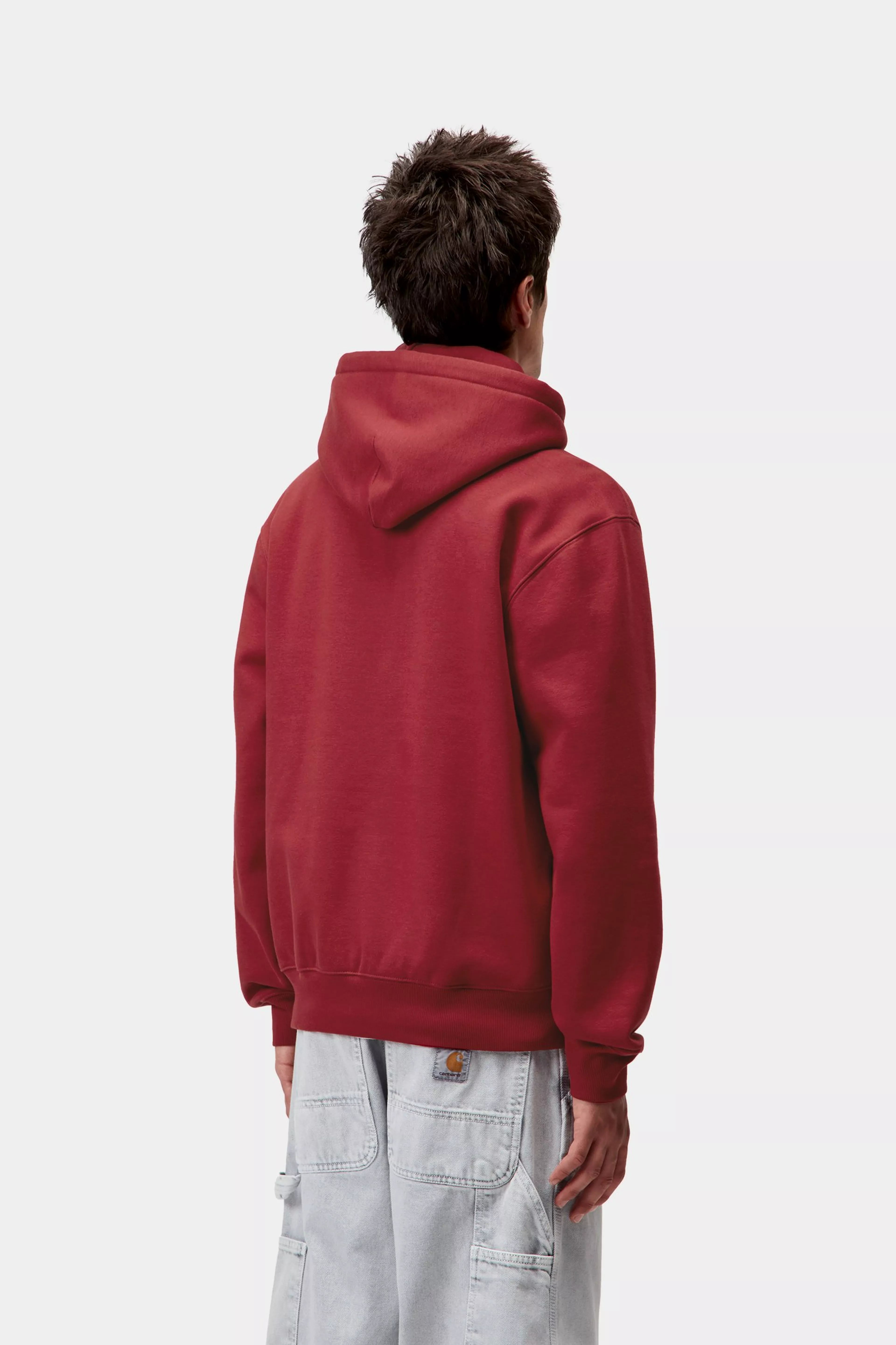 HOODED CARHARTT SWEAT - Scarlet / Graphite