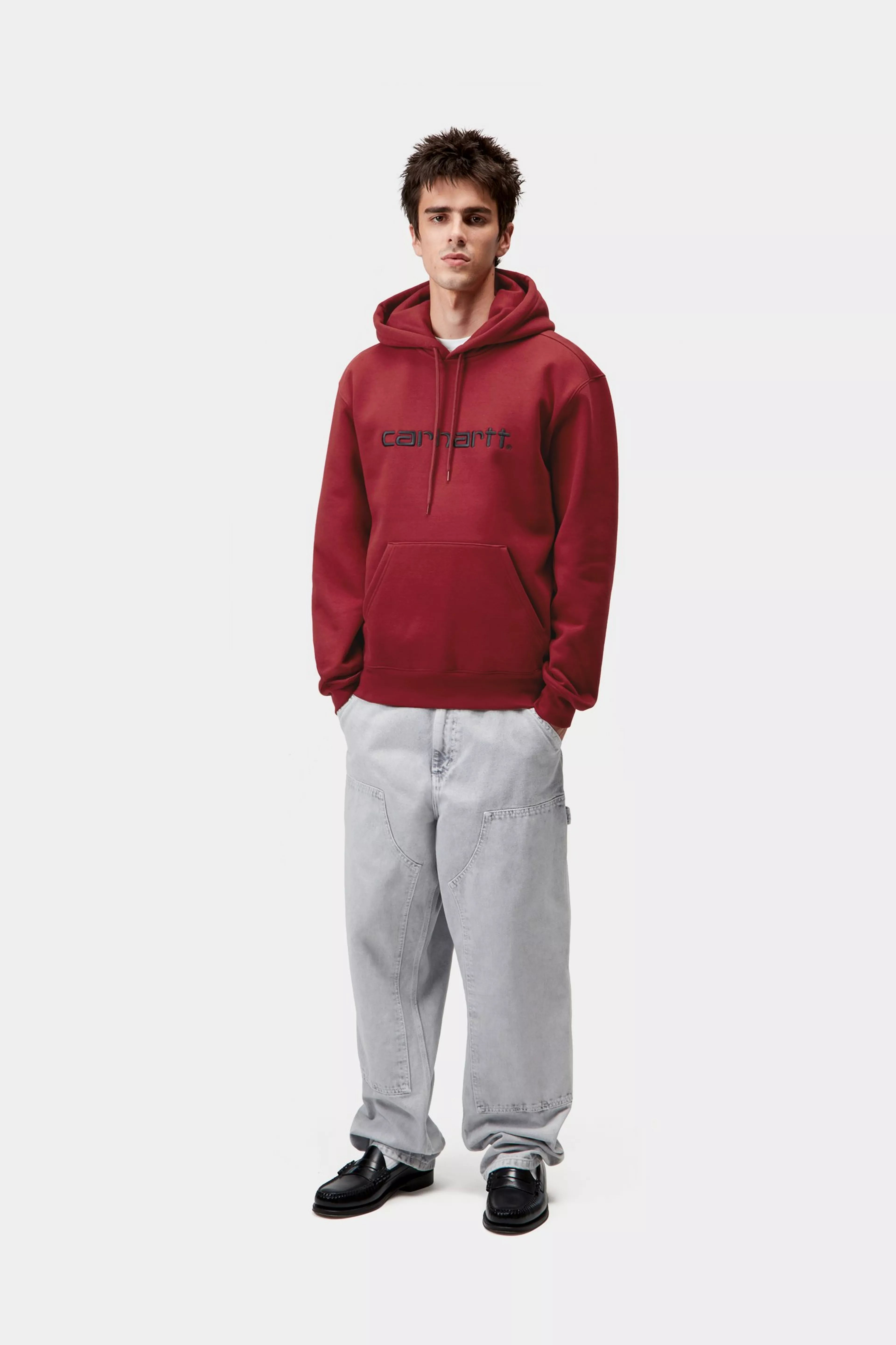 HOODED CARHARTT SWEAT - Scarlet / Graphite
