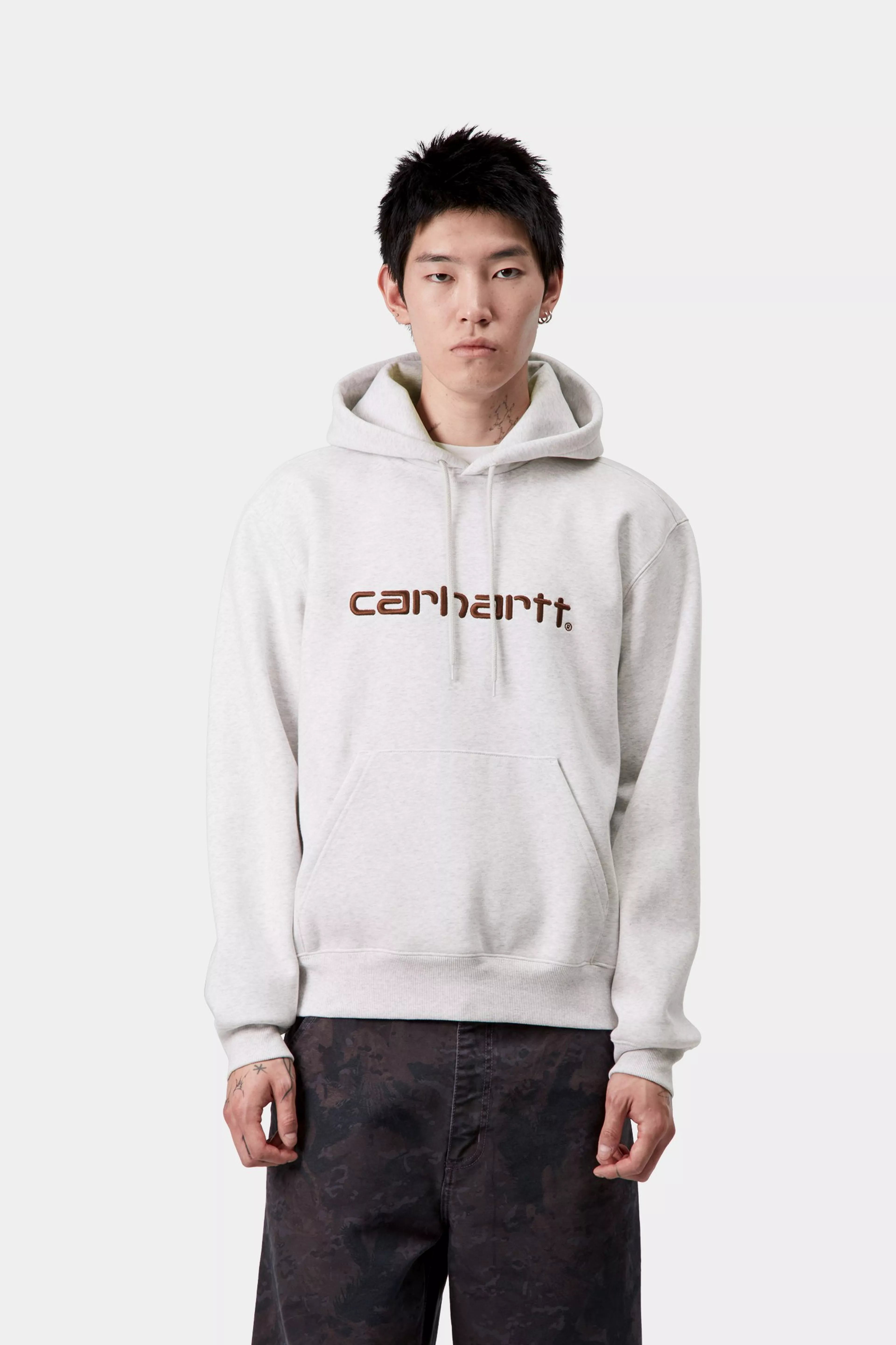 HOODED CARHARTT SWEAT - Ash Heather / Rondo