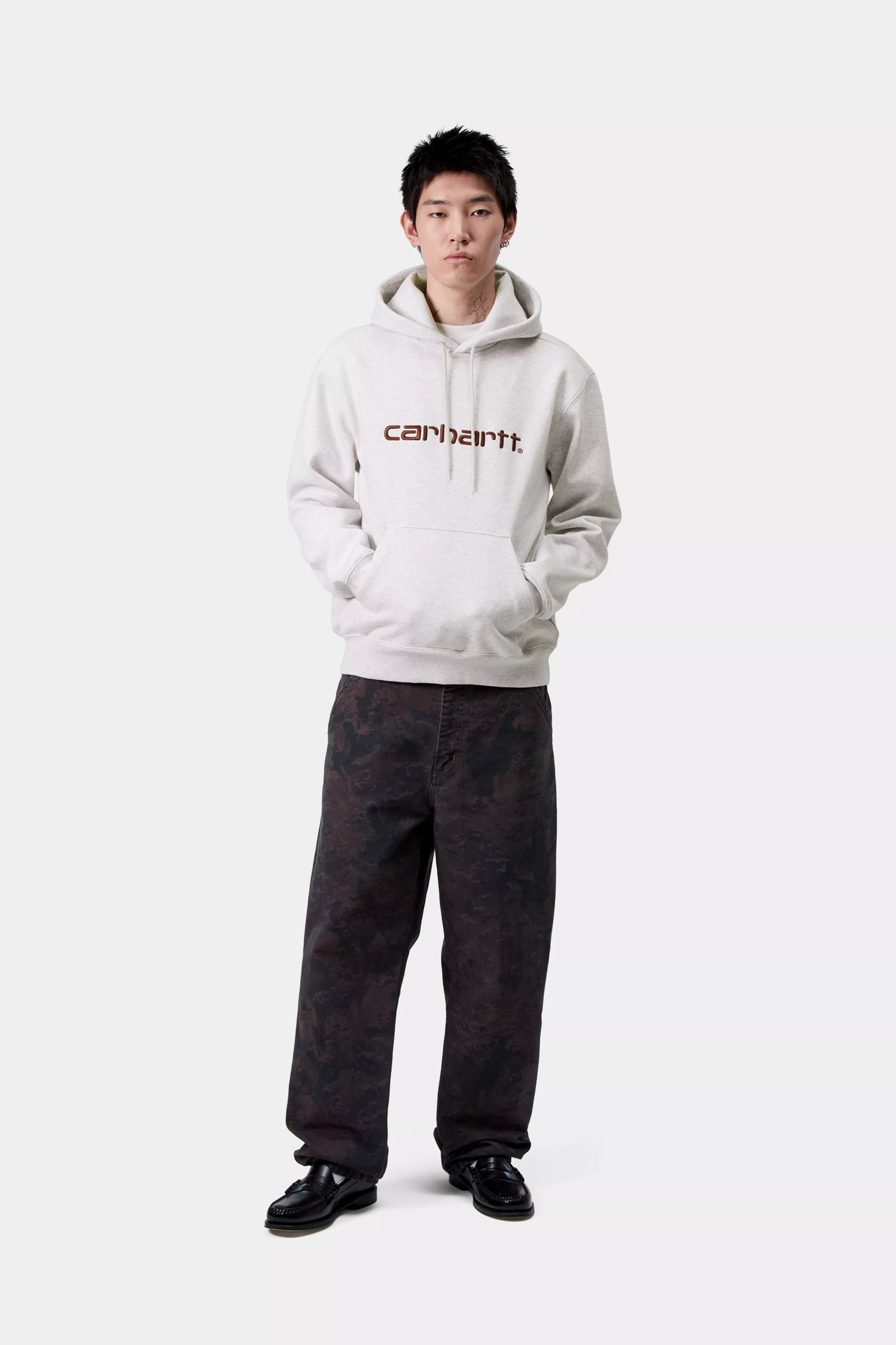 HOODED CARHARTT SWEAT - Ash Heather / Rondo