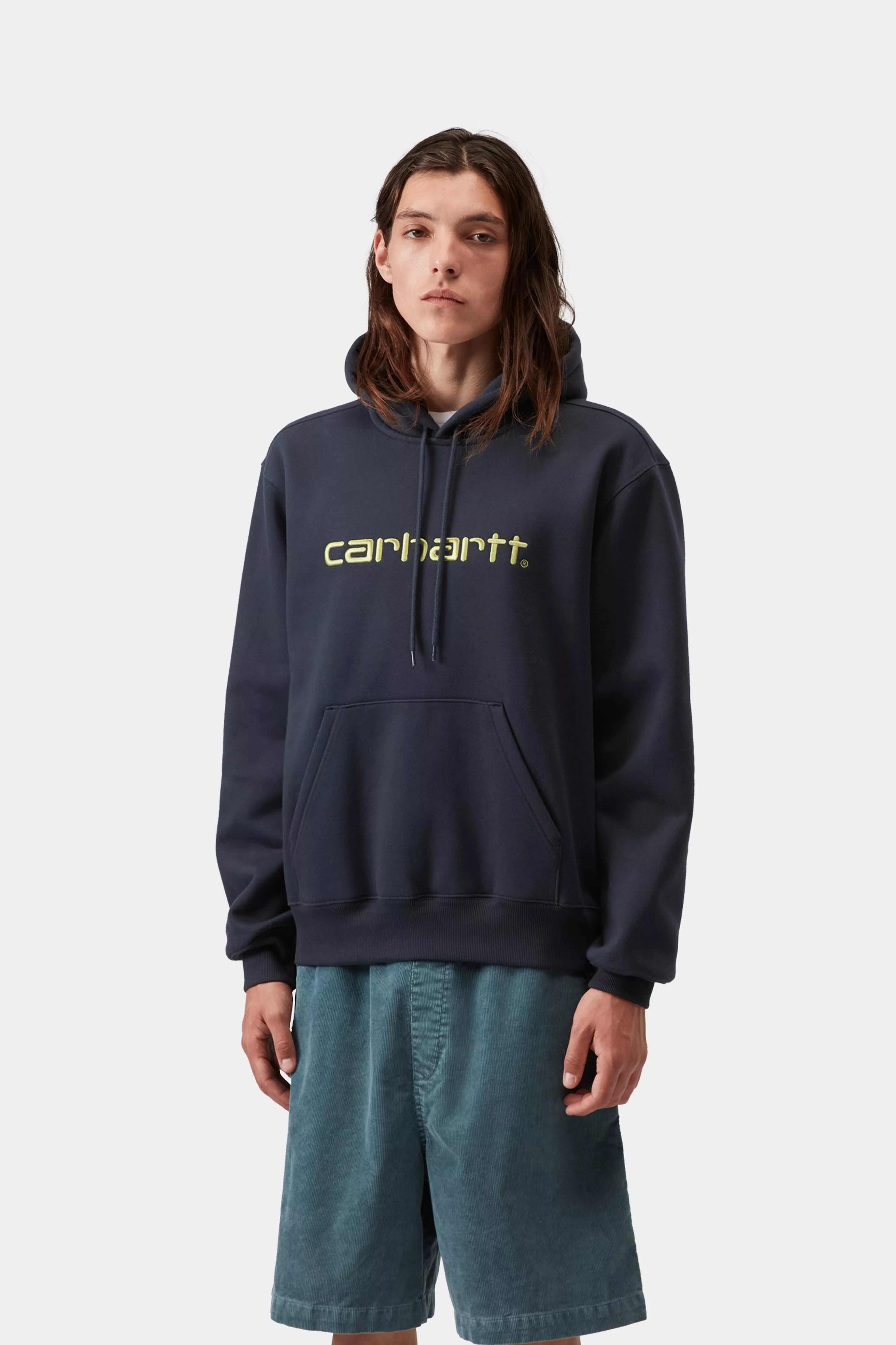 Hooded Carhartt Sweat - Deep Night / Gentle Green