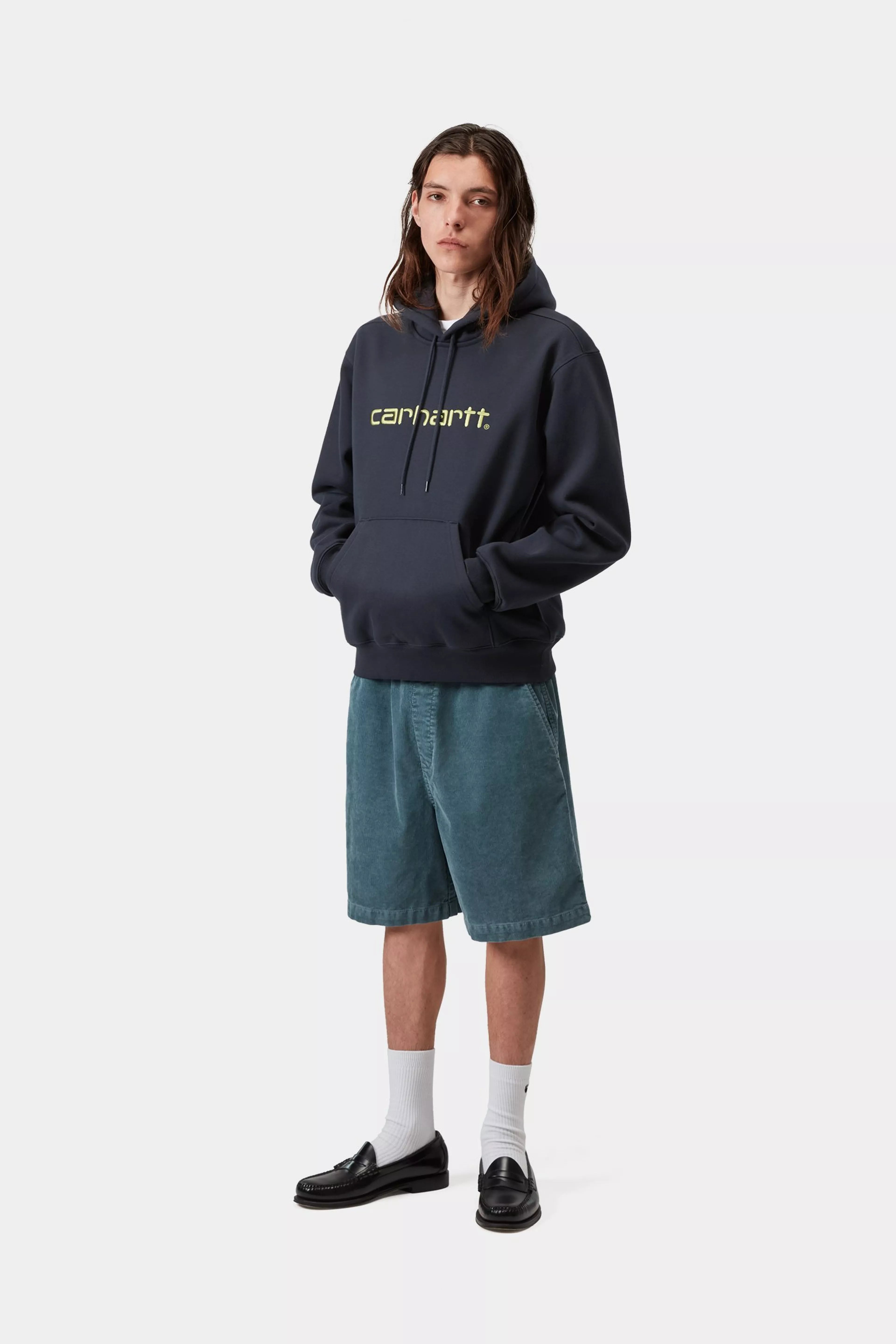 Hooded Carhartt Sweat - Deep Night / Gentle Green
