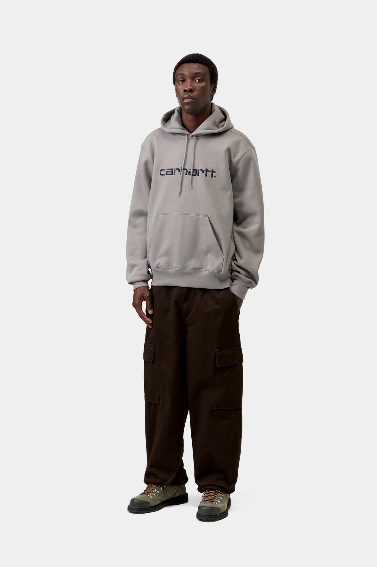 Hooded Carhartt Sweat - Shady Grey / Dark Navy