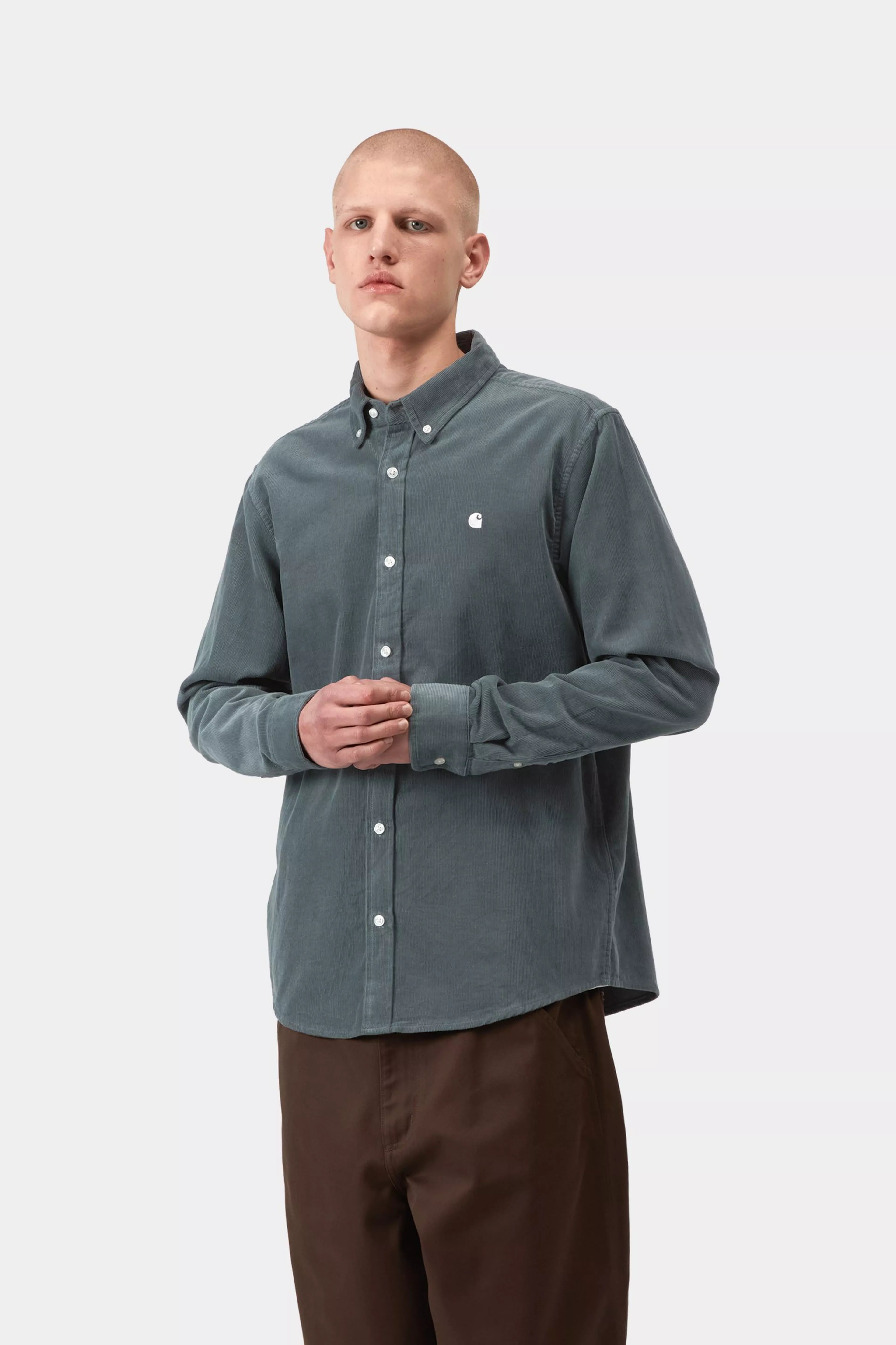 L/S Madison Fine Cord Shirt - Cozy Blue / Wax