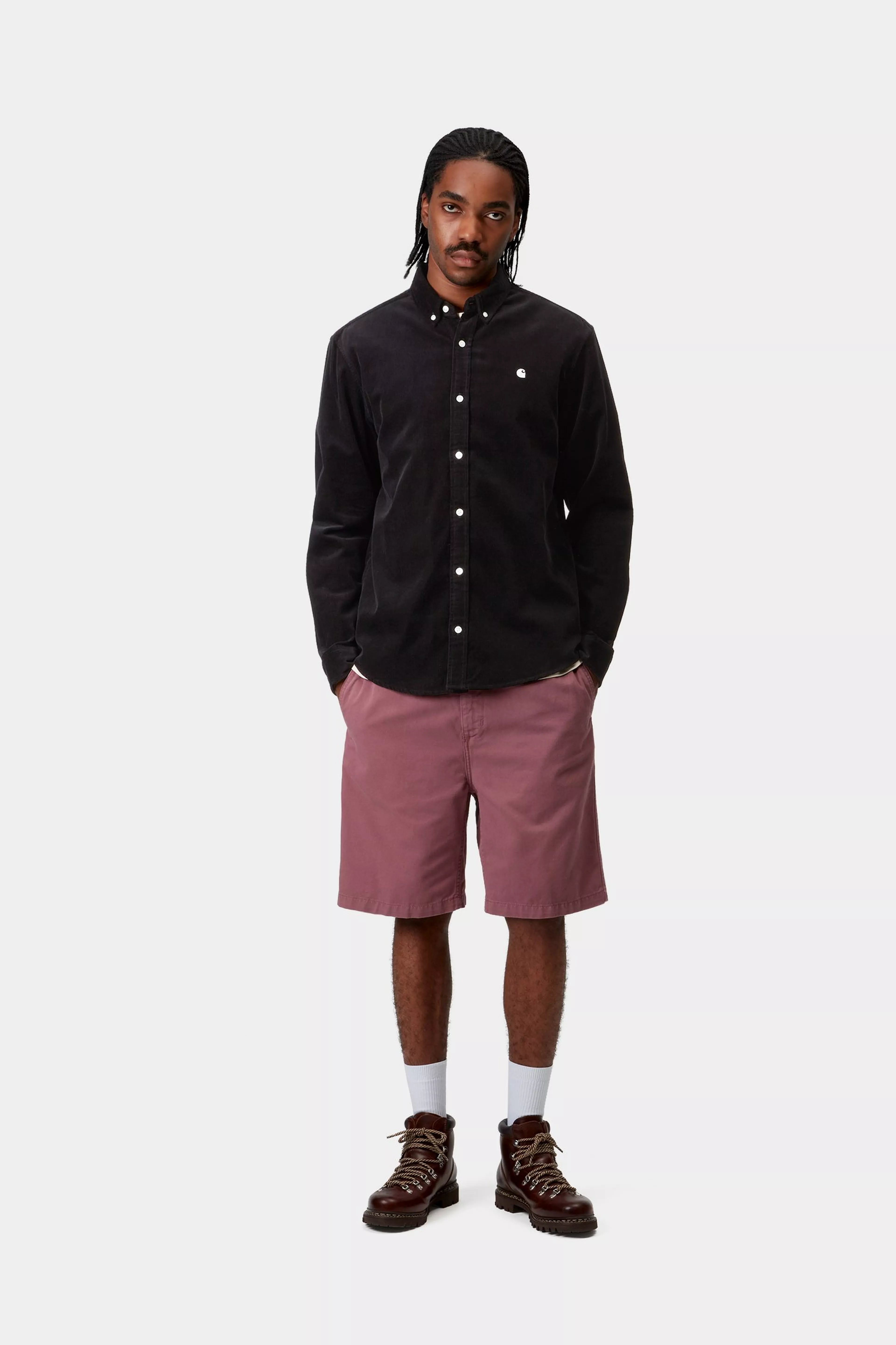 L/S Madison Fine Cord Shirt - Black / Wax