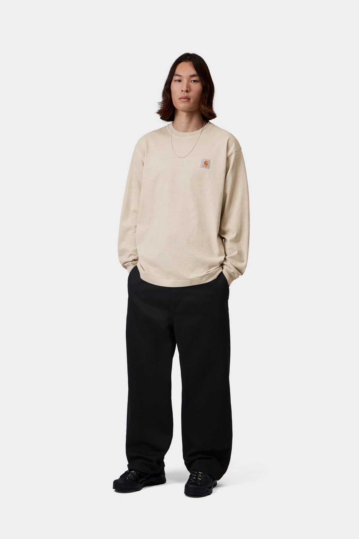 L/S Vista T-Shirt - Fleur De Sel, Garment dyed