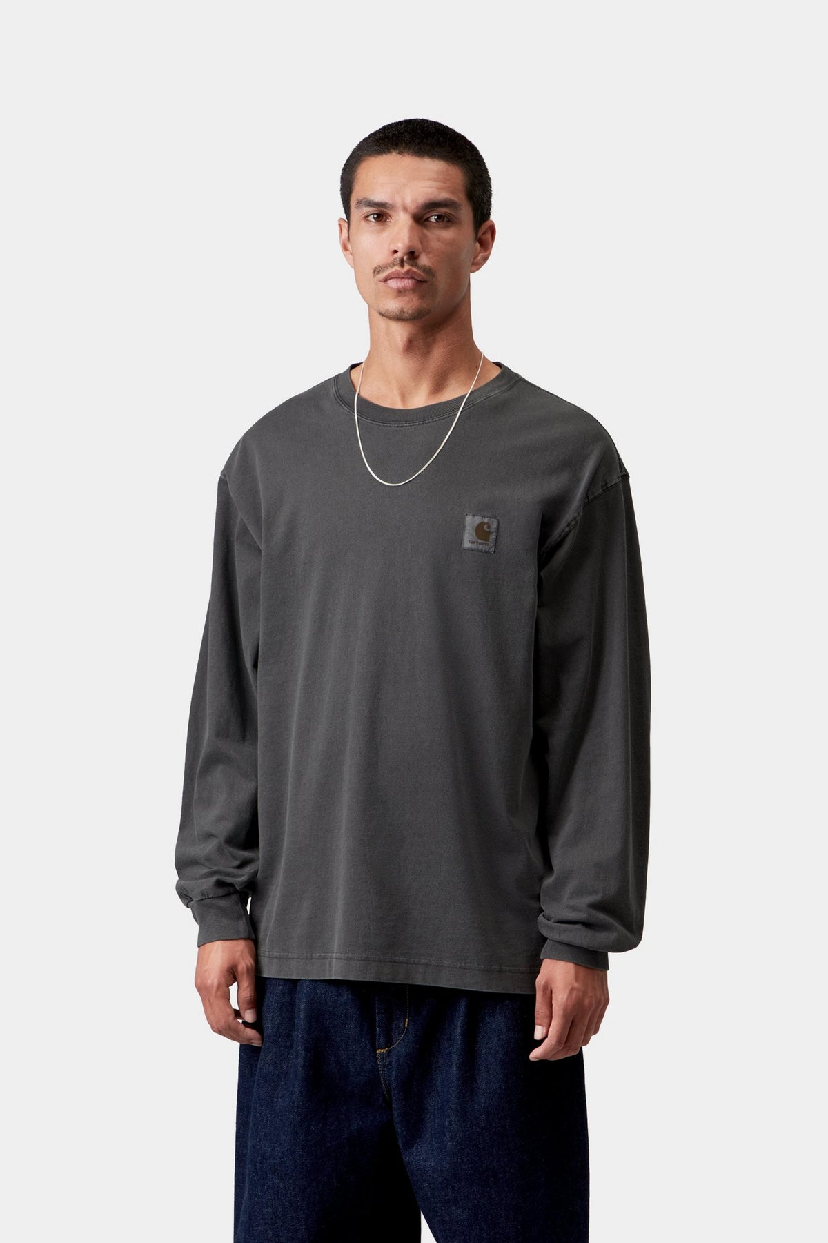 L/S Vista T-Shirt - Black, Garment dyed