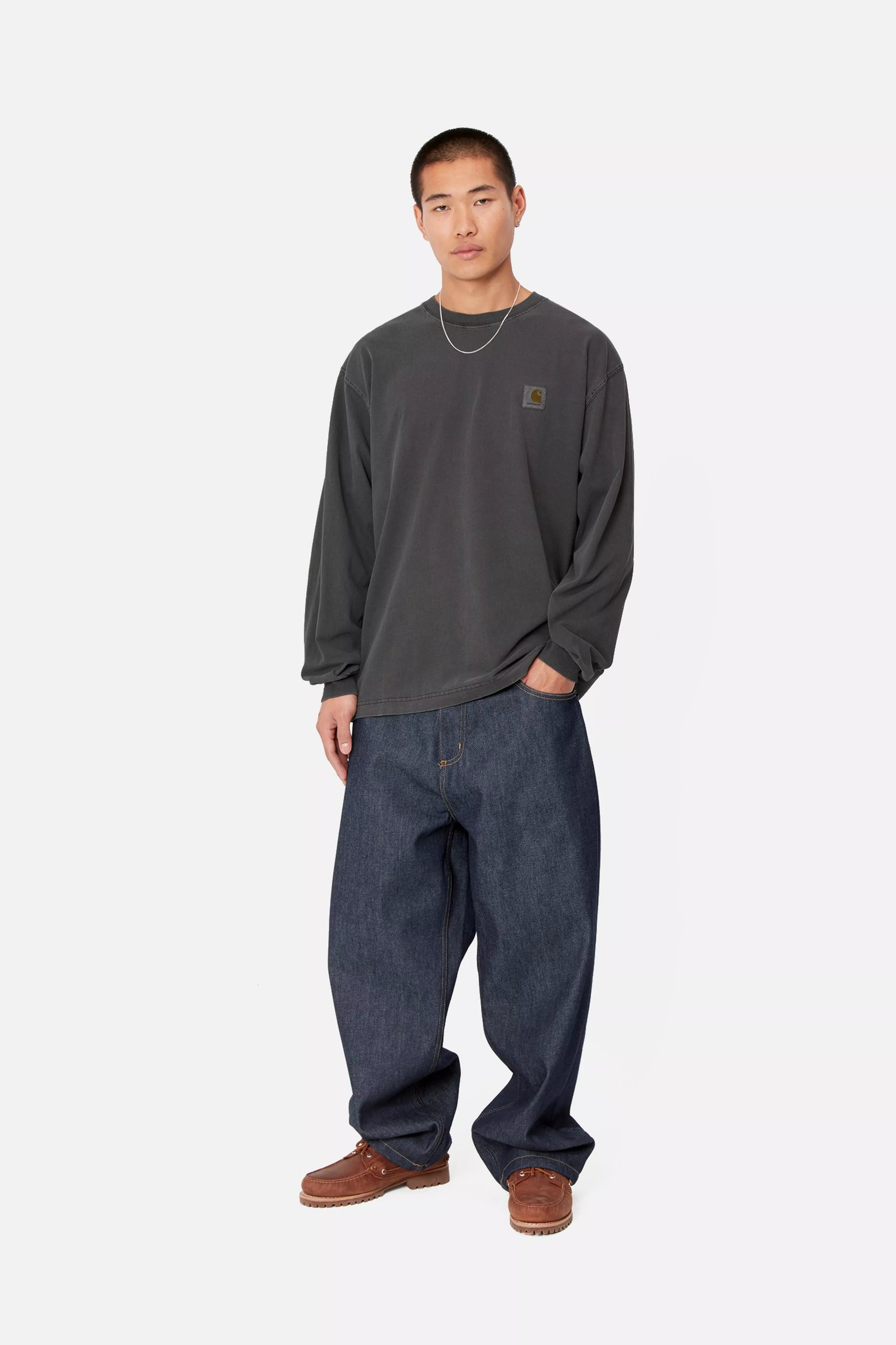 L/S VISTA T-SHIRT - Black (garment dyed)