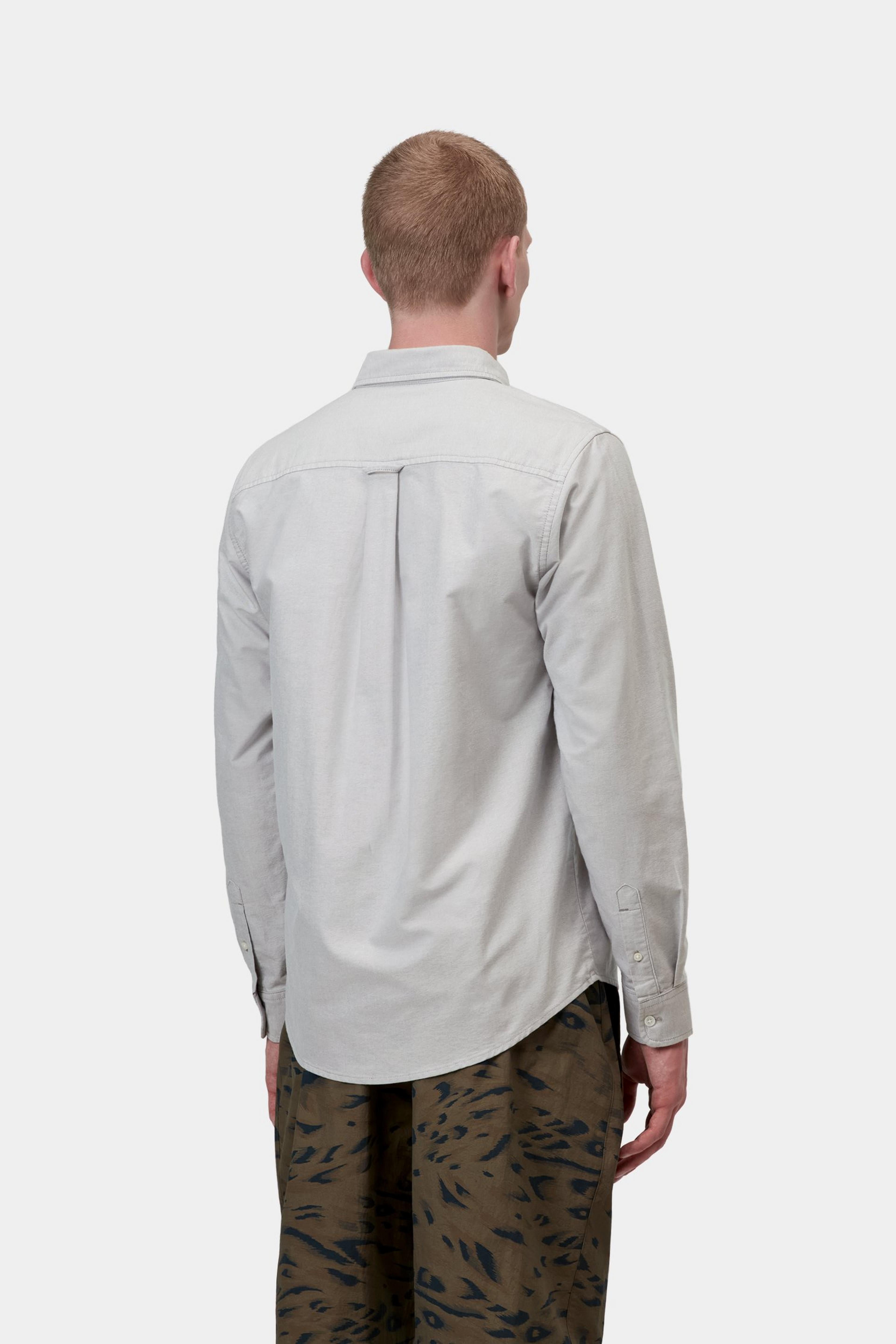 L/S C-Logo Shirt - Shady Grey / White