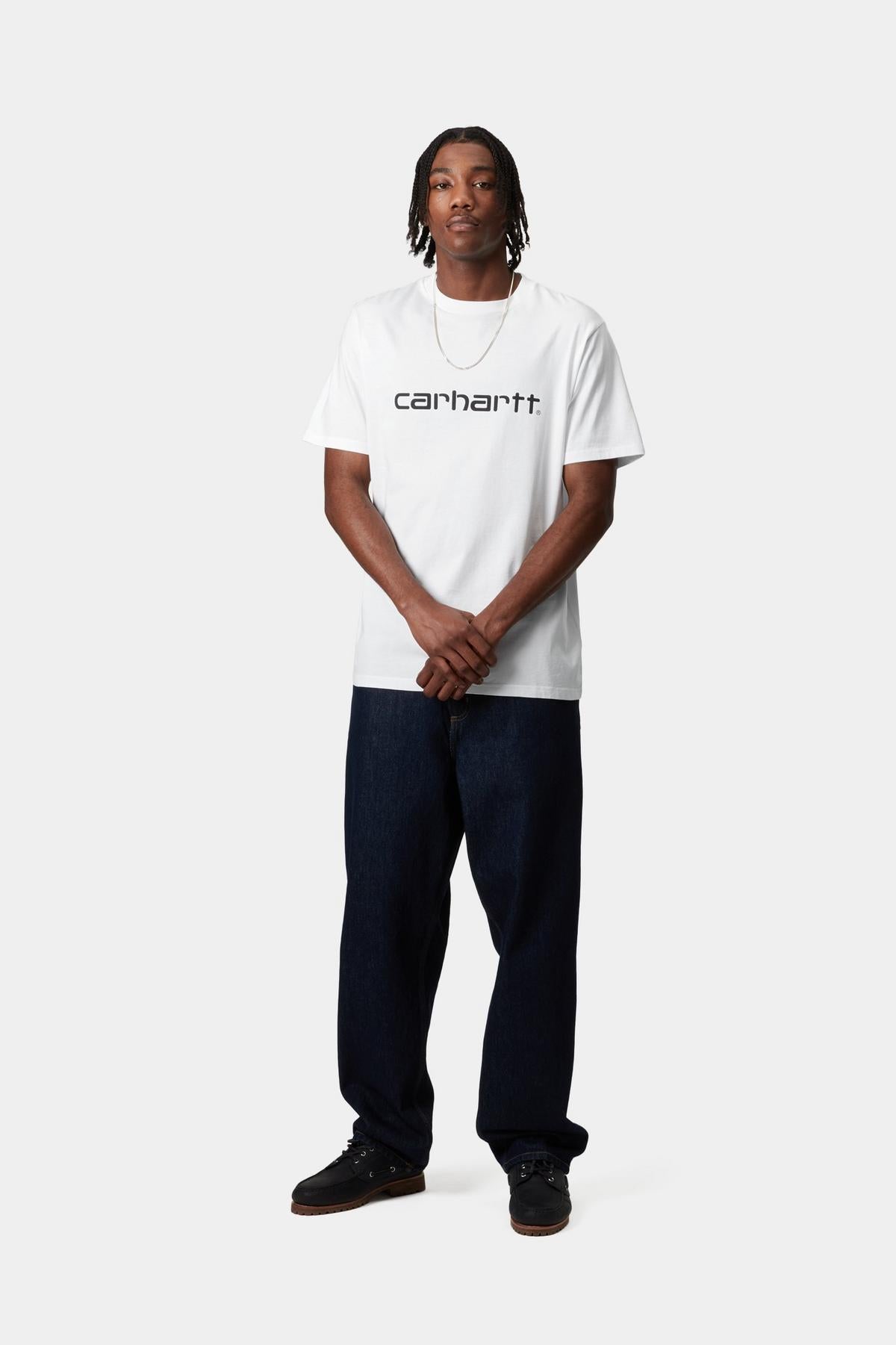 S/S Script T-Shirt - White / Black