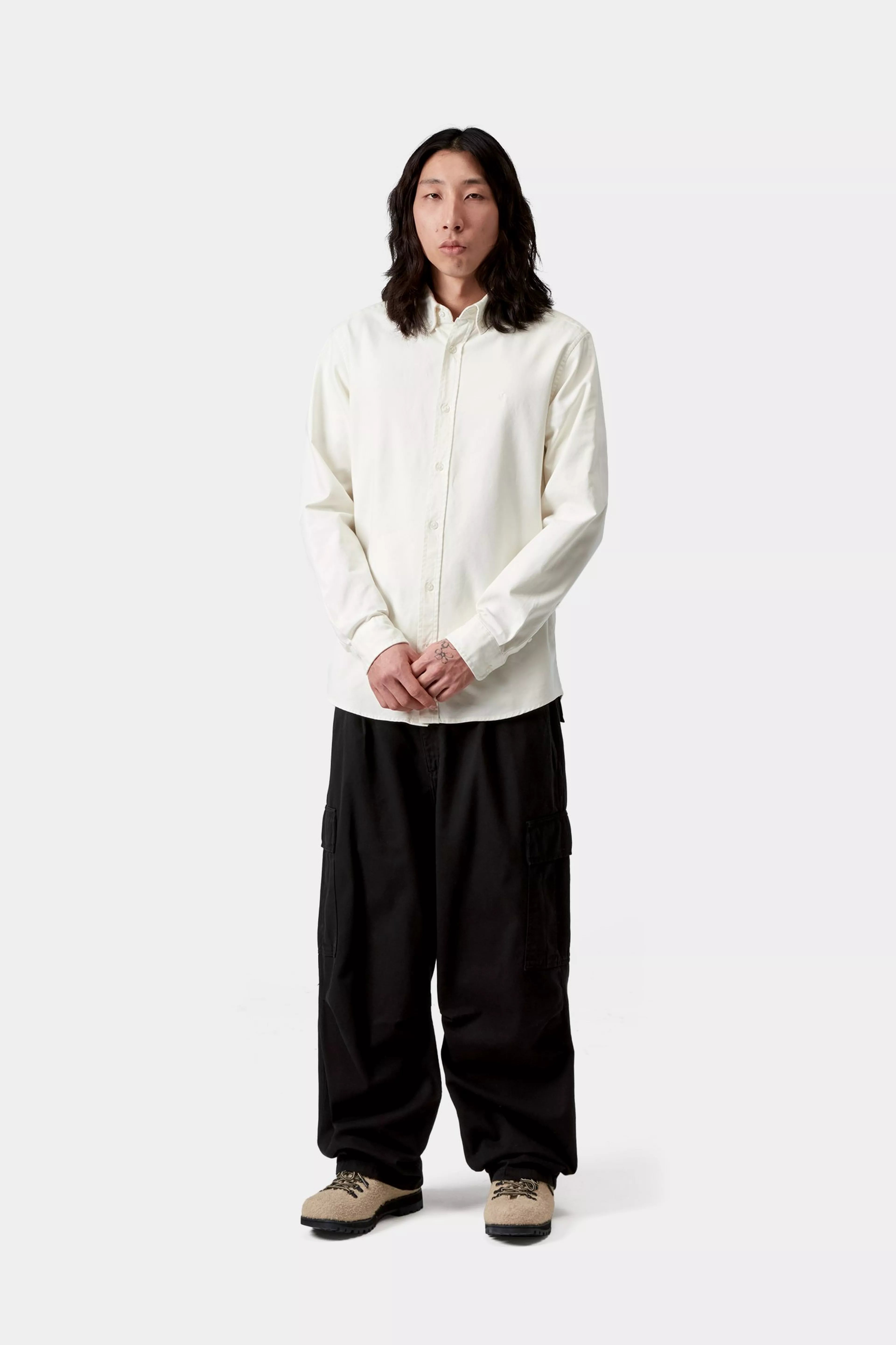 Cole Cargo Pant - Black (garment dyed)