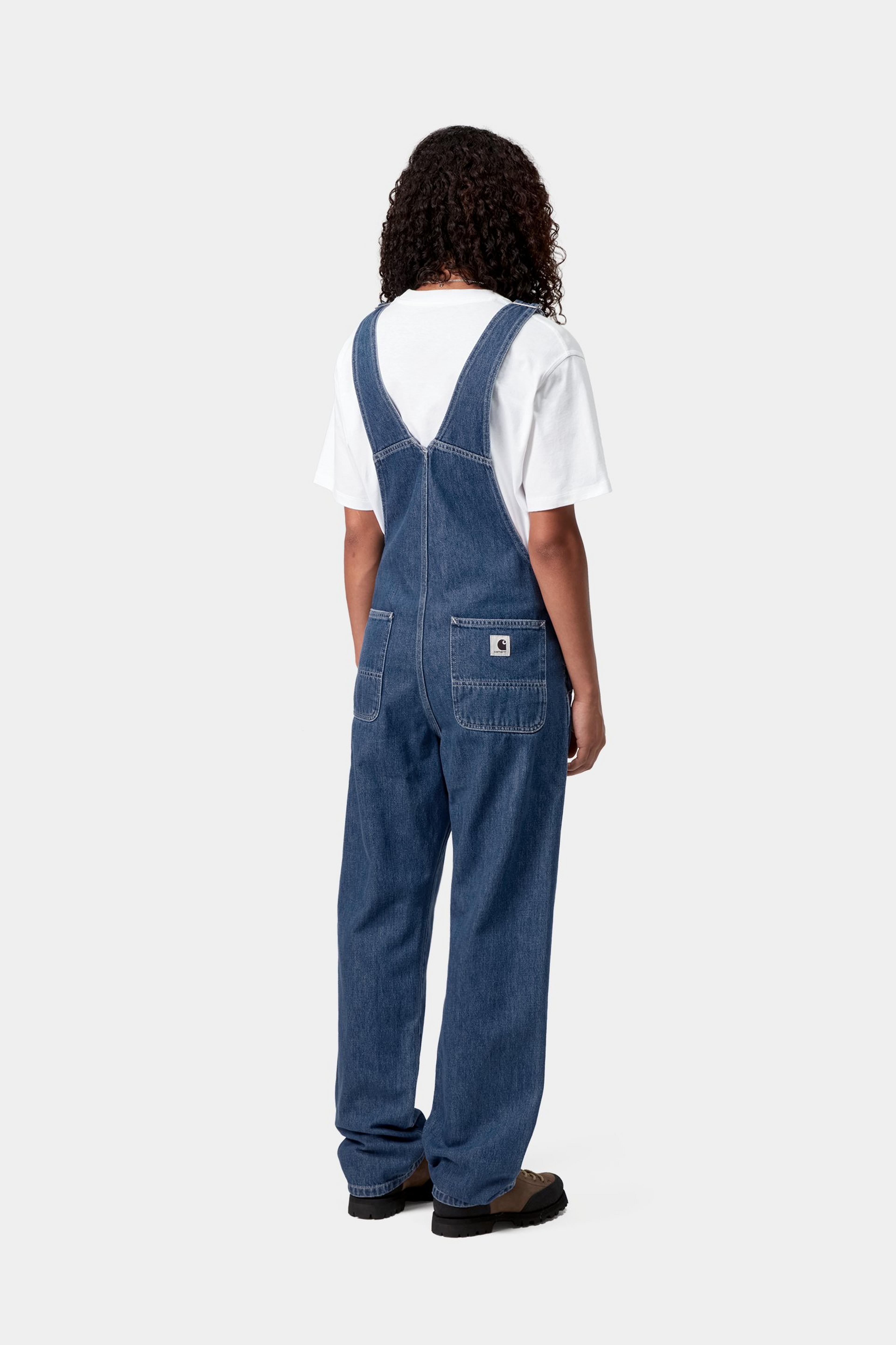 W' BIB OVERALL STRAIGHT - Blue (stone washed)