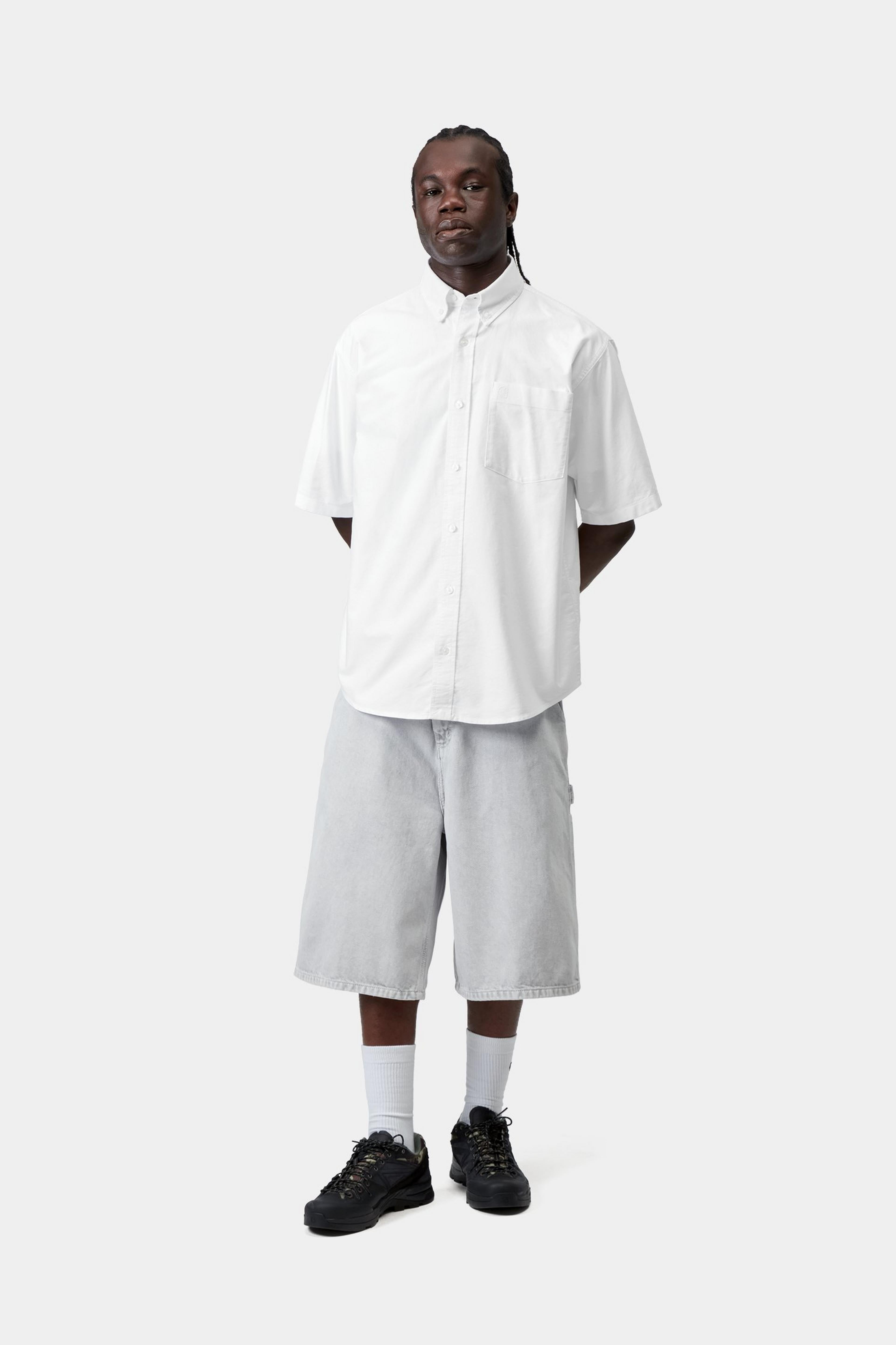 S/S Braxton Shirt - White / White