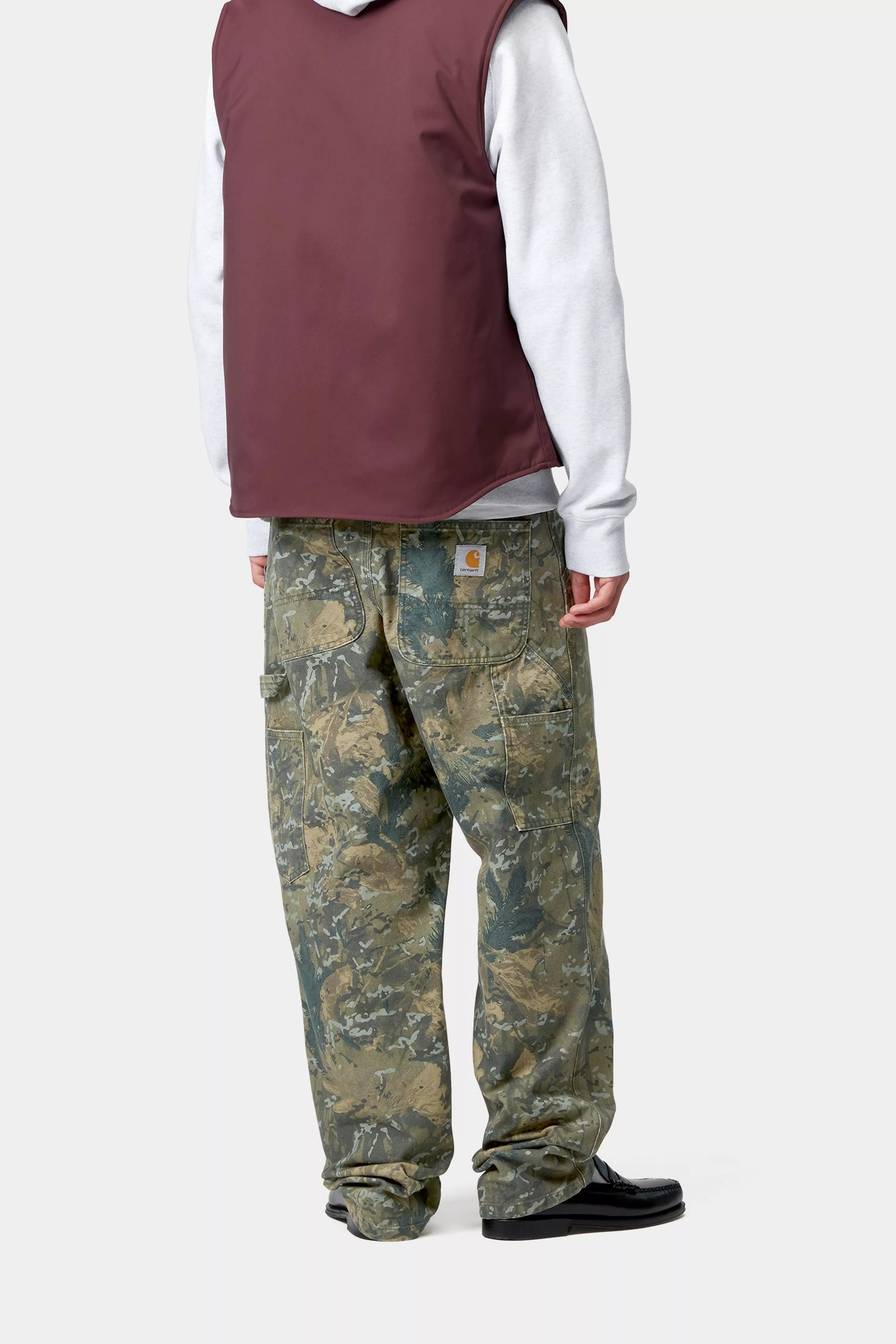SINGLE KNEE PANT - Camo Combi, Green (stone washed)