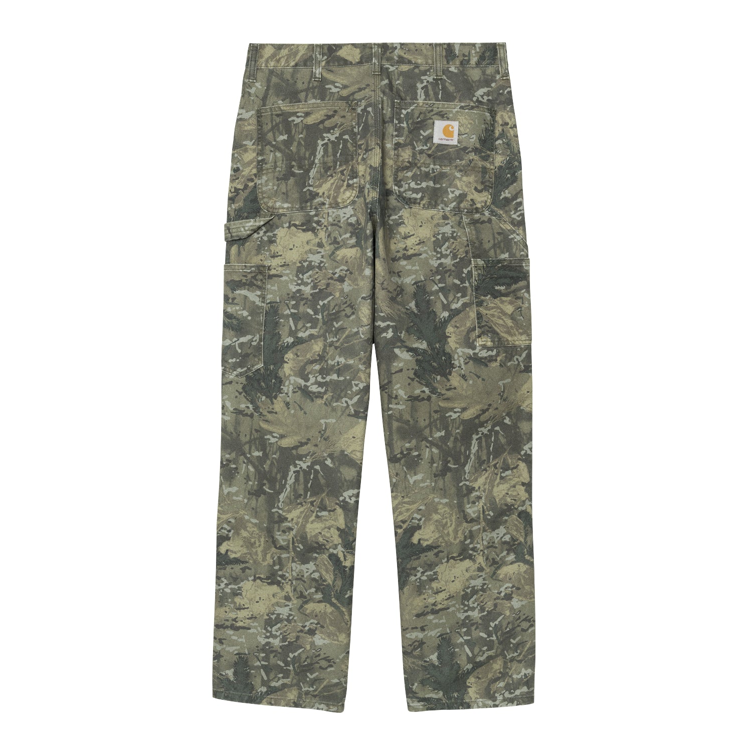 DOUBLE KNEE PANT - Camo Combi, Green (stone washed)