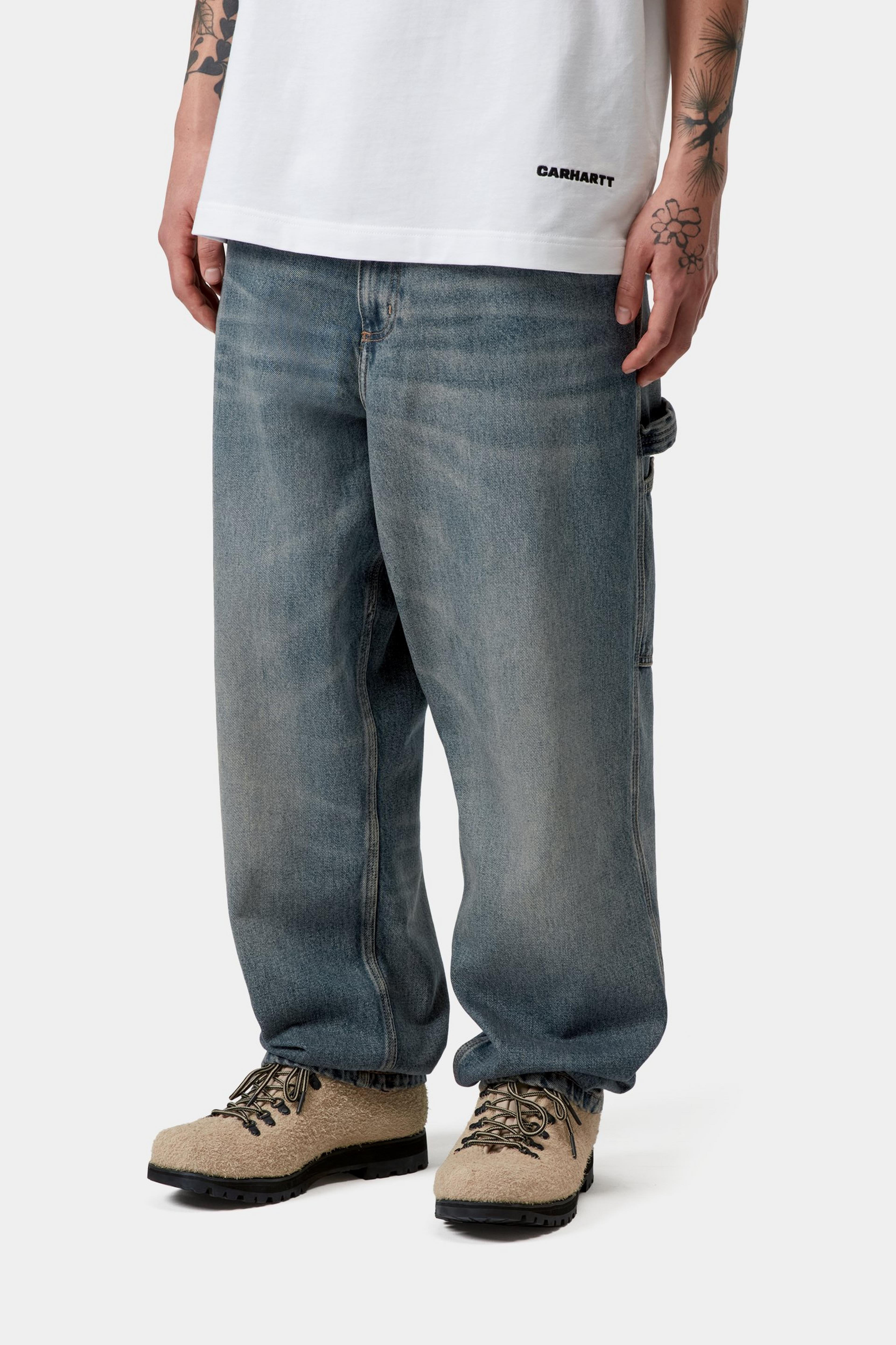 Single Knee Pant - Blue (worn used wash)