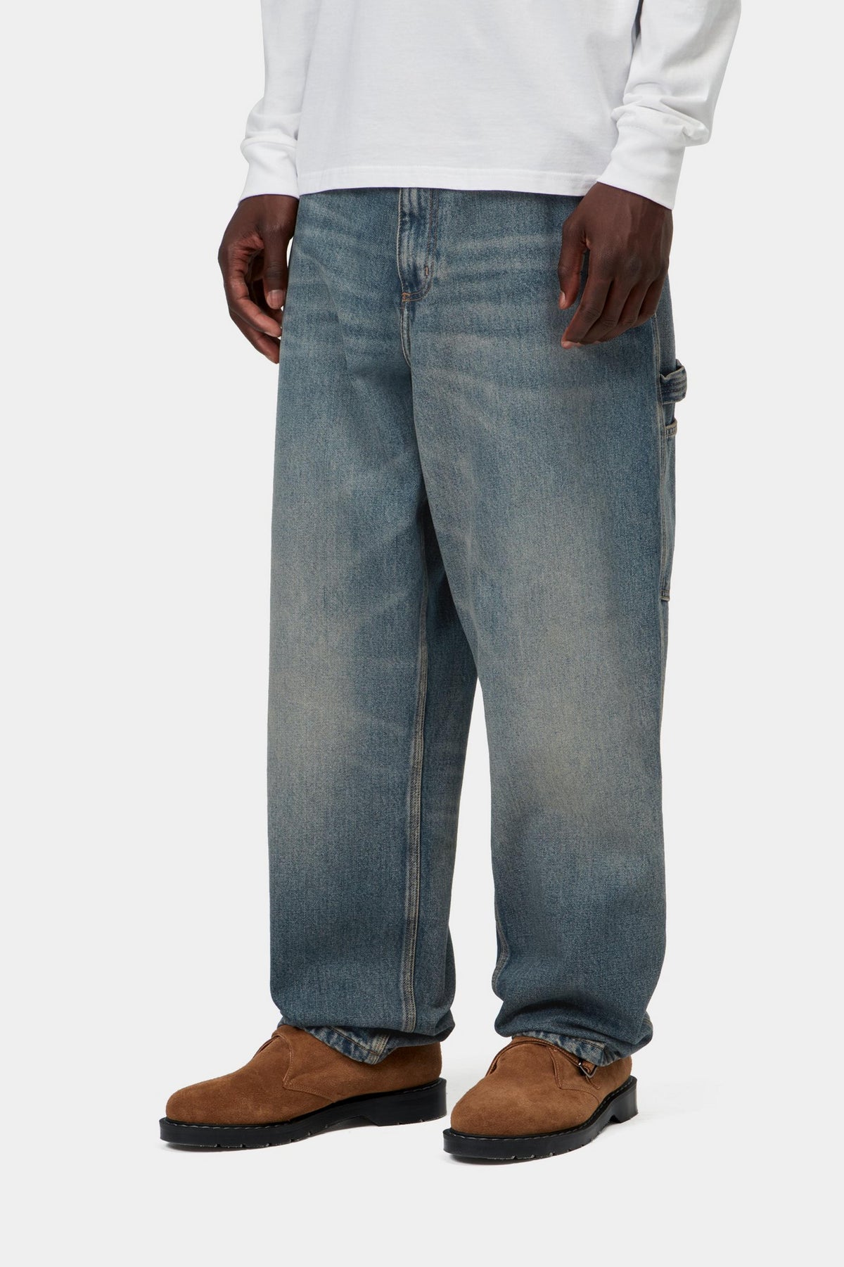 Single Knee Pant - Blue, worn used wash