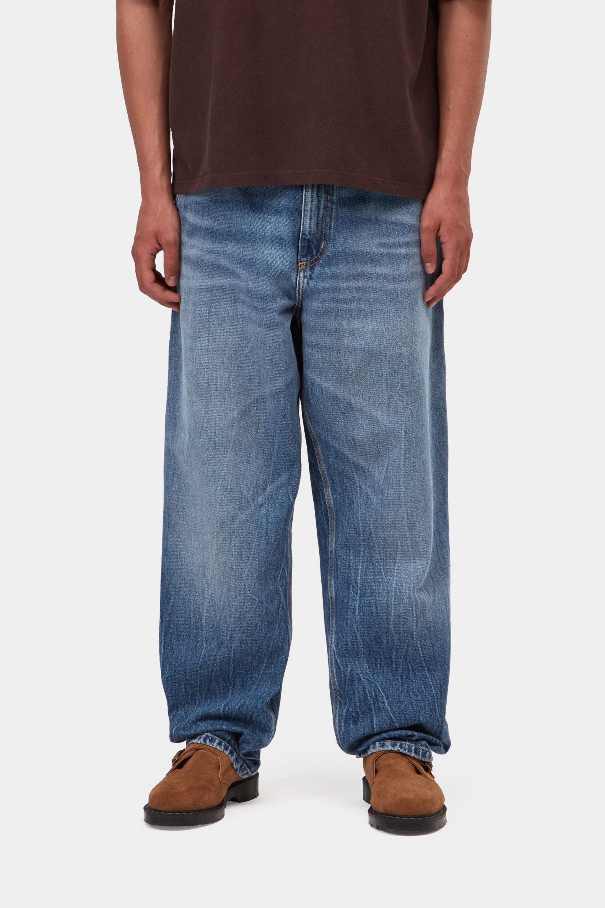 Single Knee Pant - Blue, marble used wash