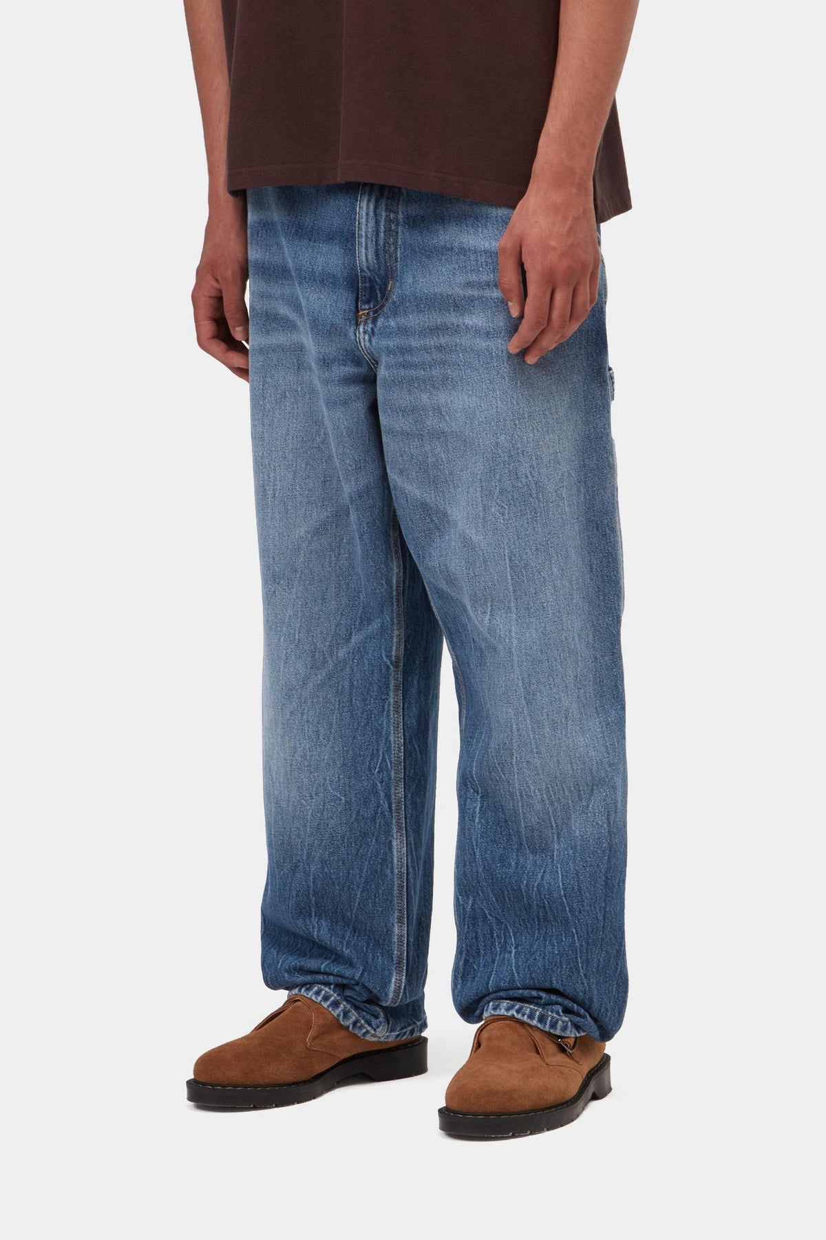 Single Knee Pant - Blue, marble used wash