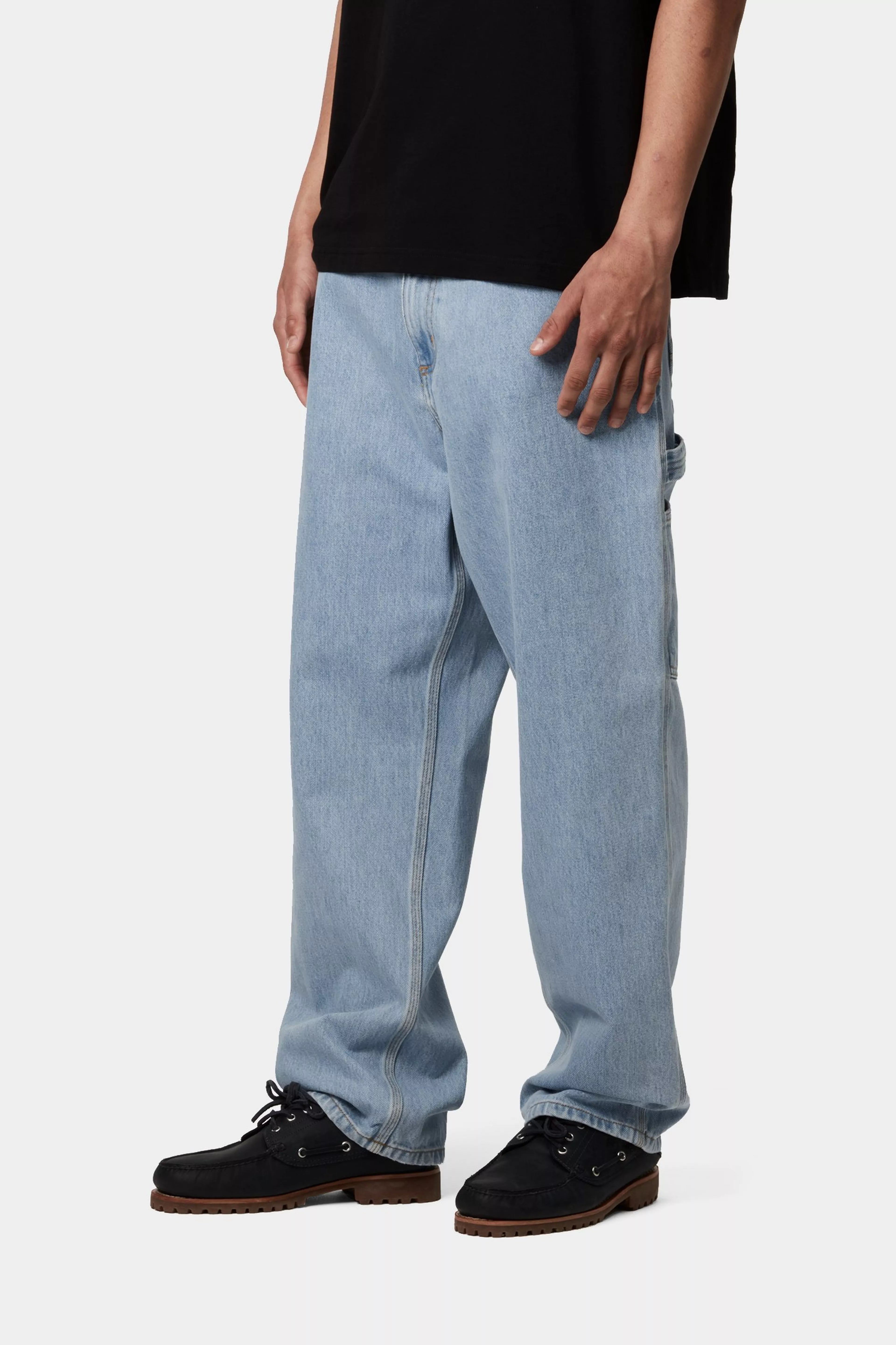 SINGLE KNEE PANT - Blue (heavy stone bleached)
