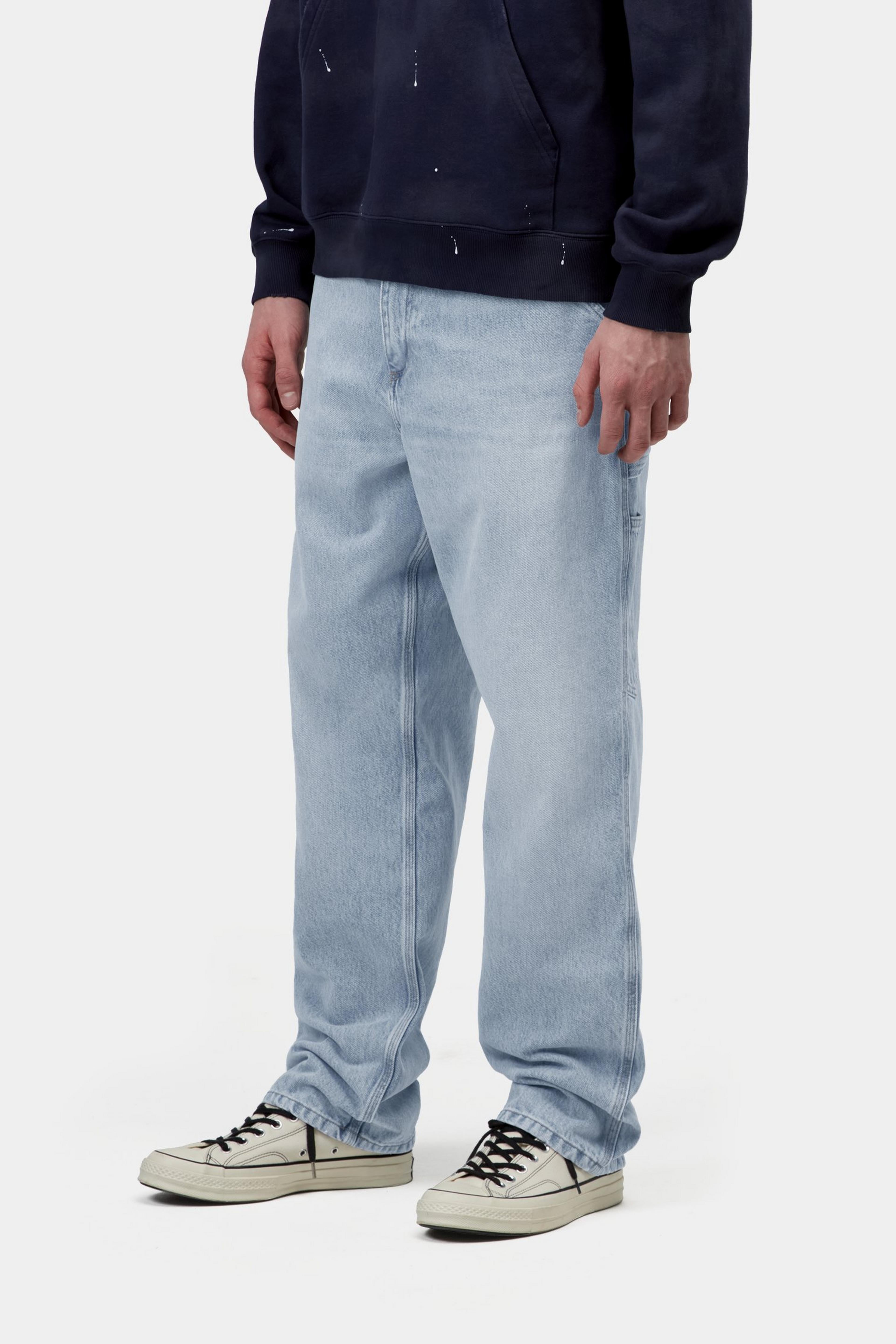 Single Knee Pant - Blue (heavy worn bleached)
