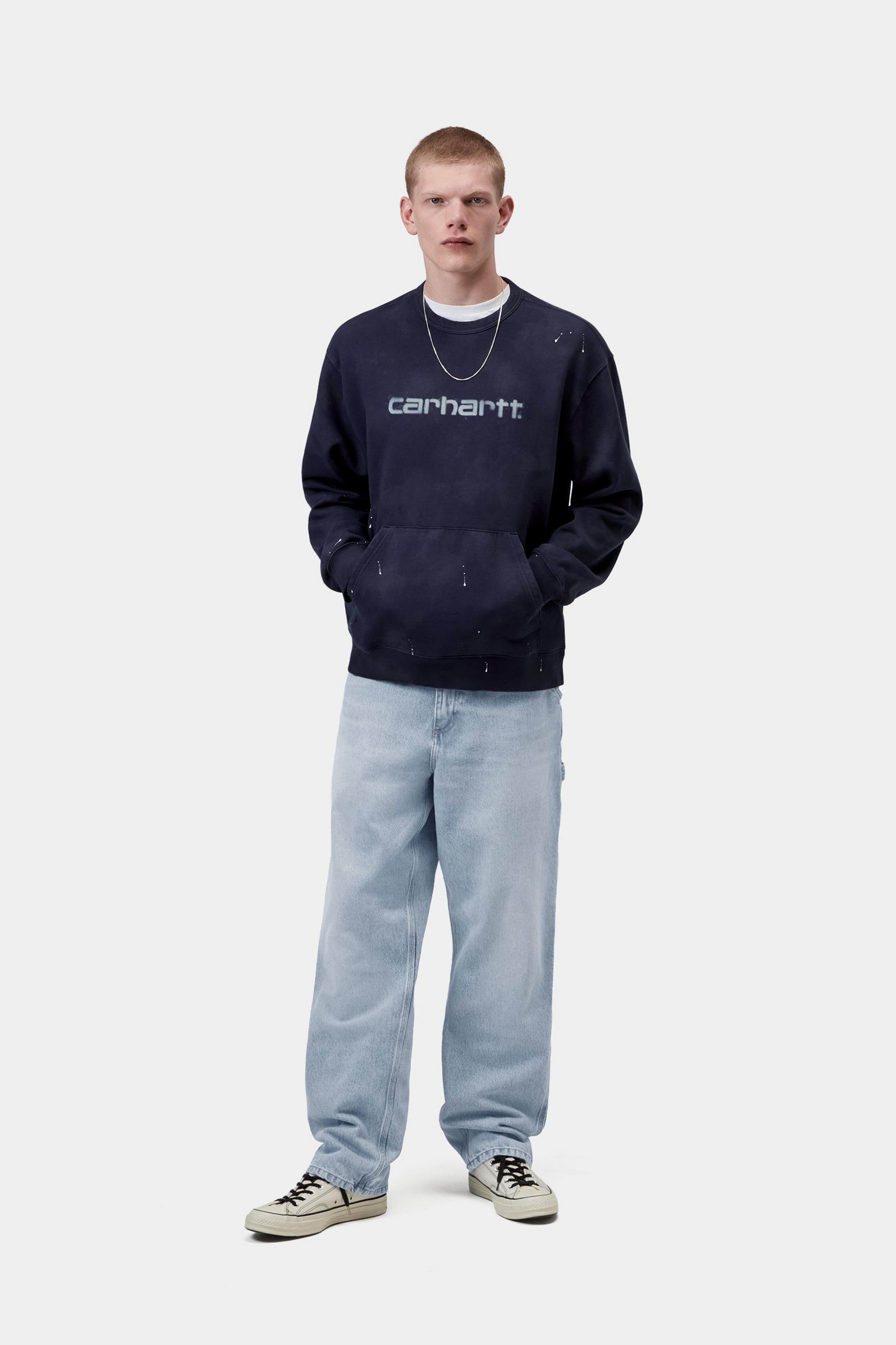 Single Knee Pant - Blue (heavy worn bleached)