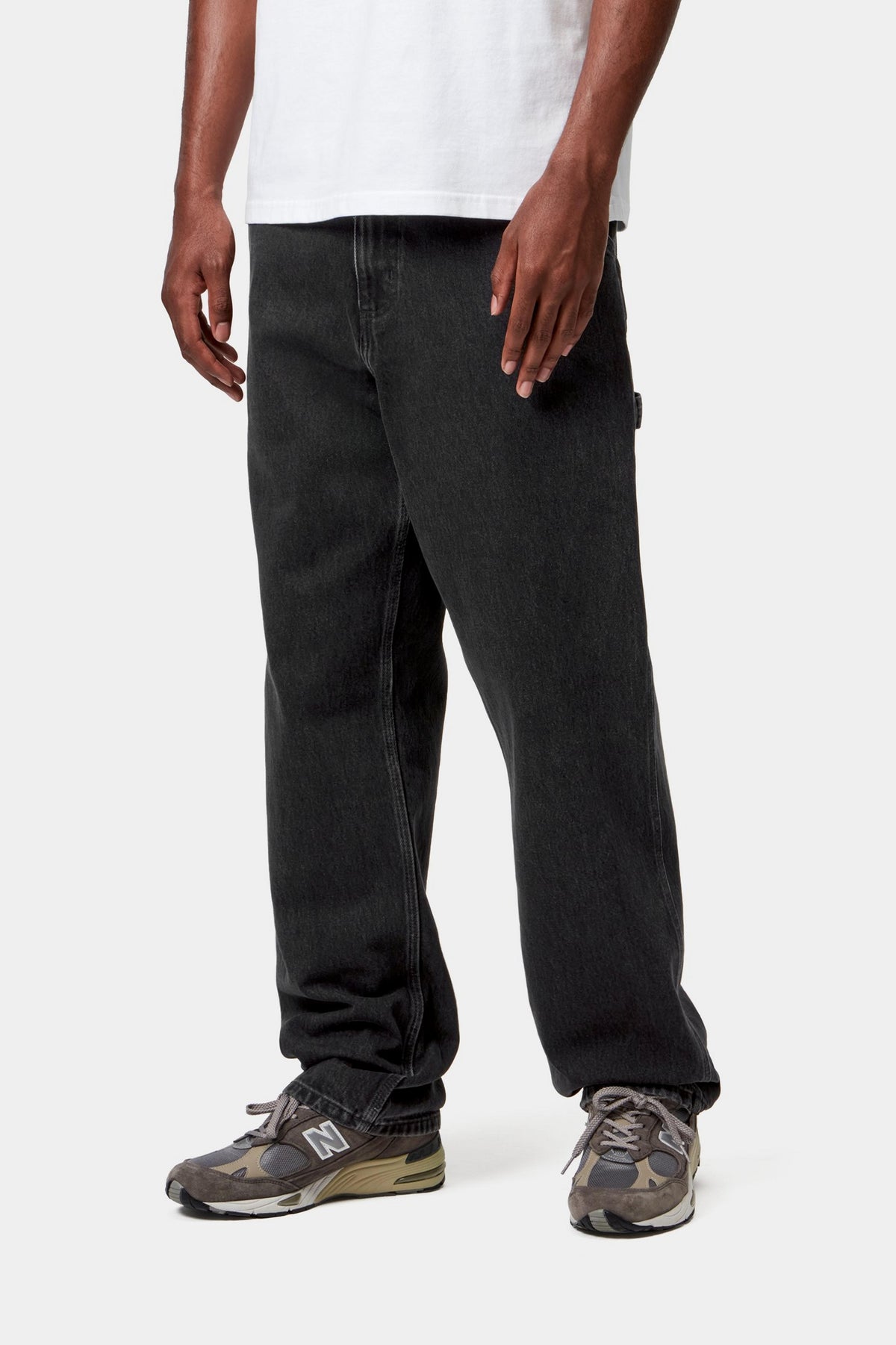 Single Knee Pant - Black, stone washed