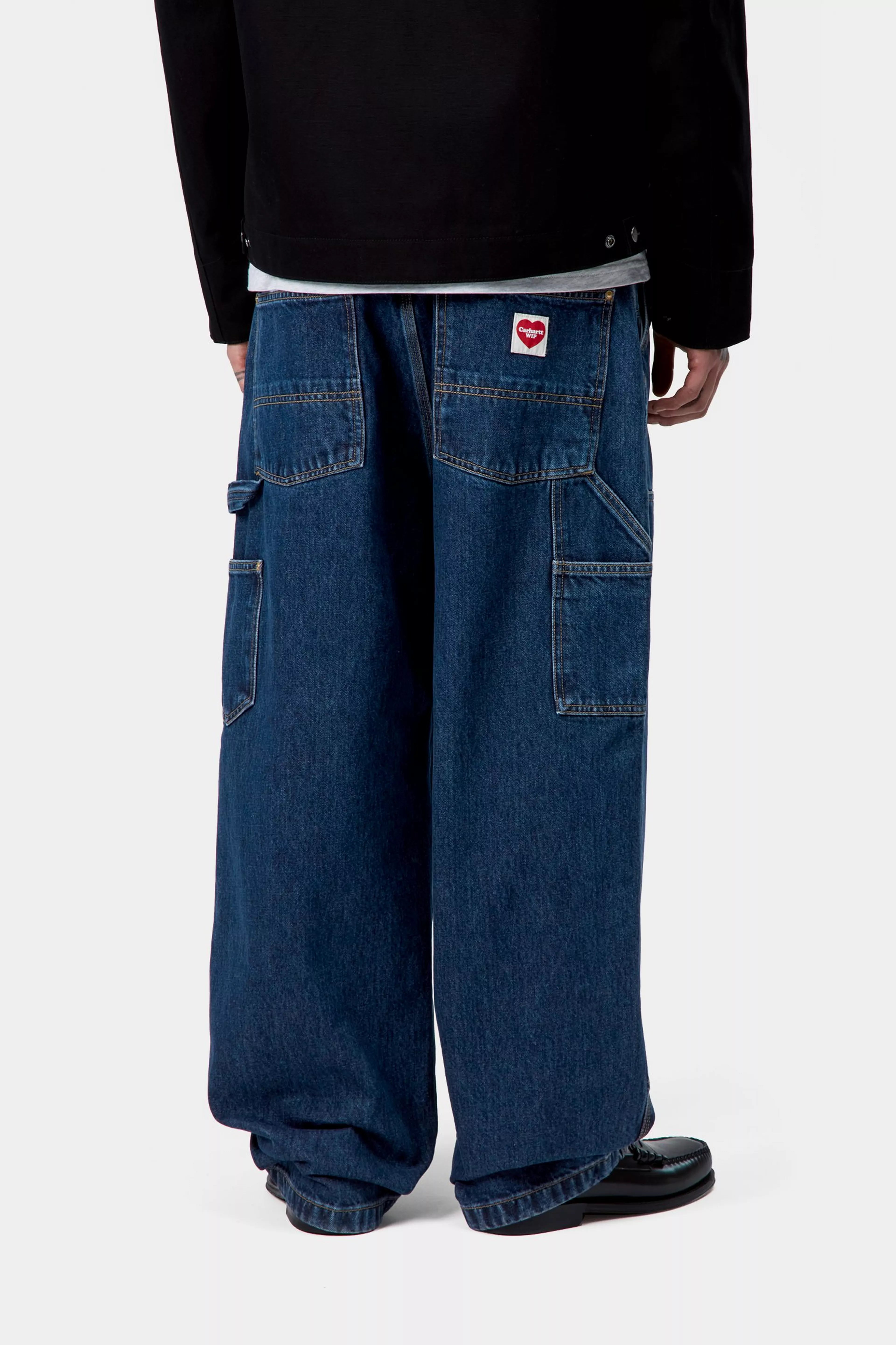 NASH DOUBLE KNEE PANT - Blue (stone washed)