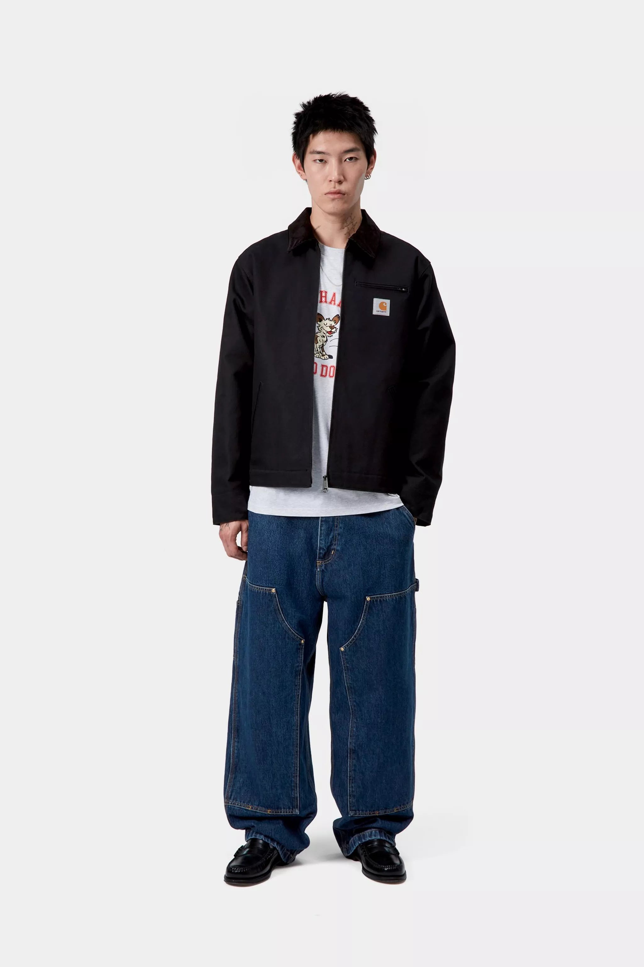 NASH DOUBLE KNEE PANT - Blue (stone washed)