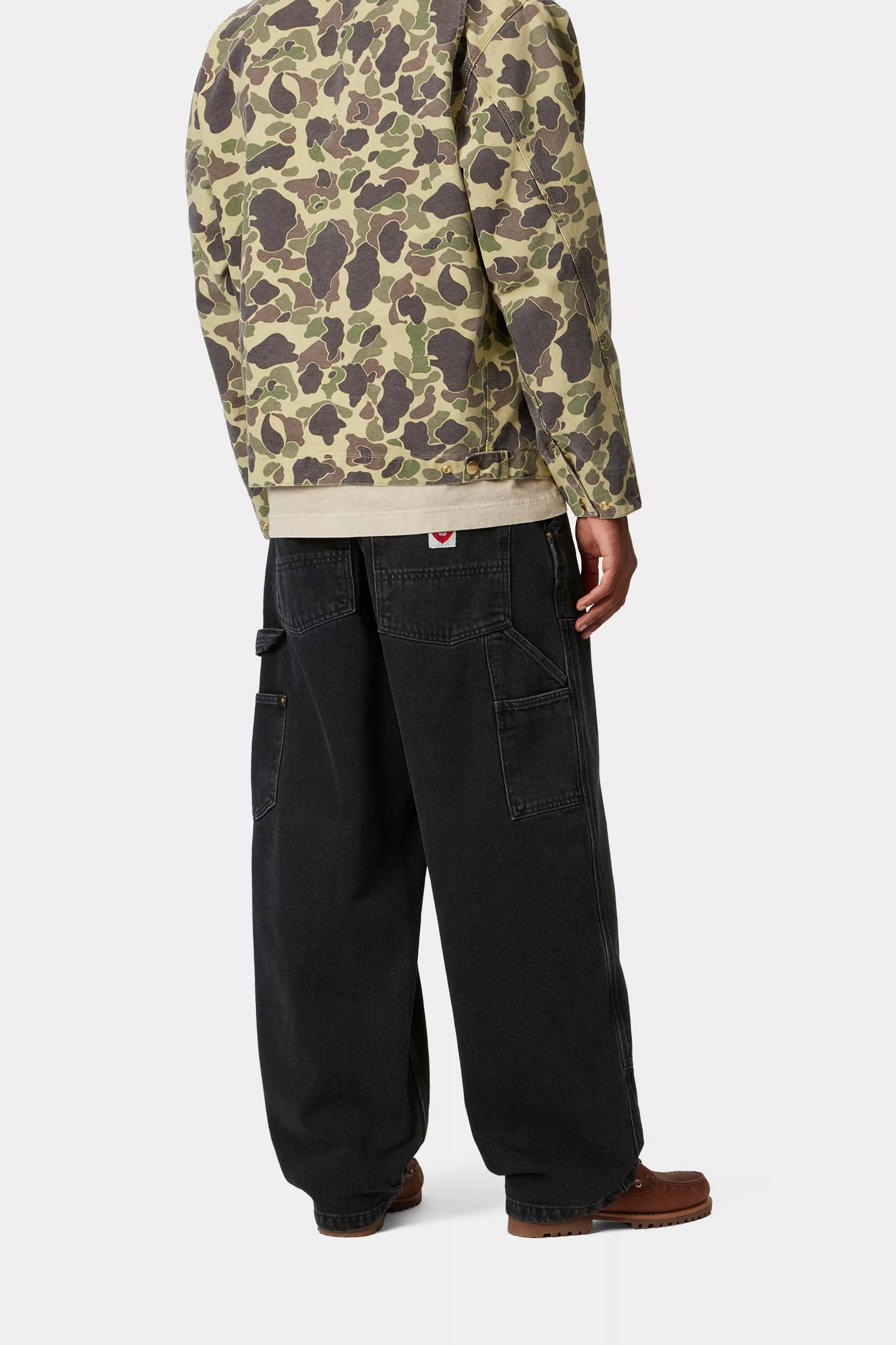 NASH DOUBLE KNEE PANT - Black (stone washed)