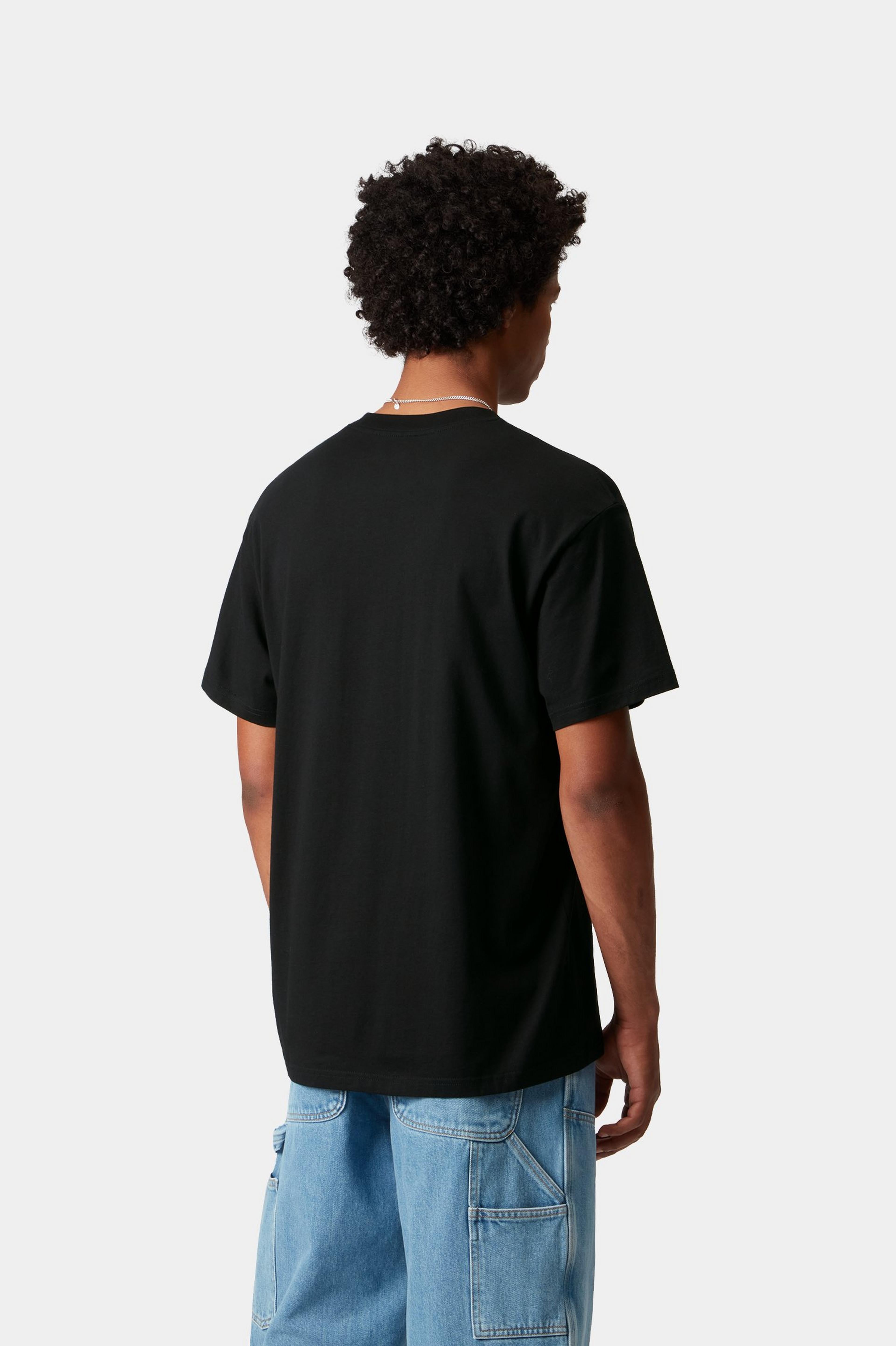 S/S Pocket Heart T-Shirt - Black / Black