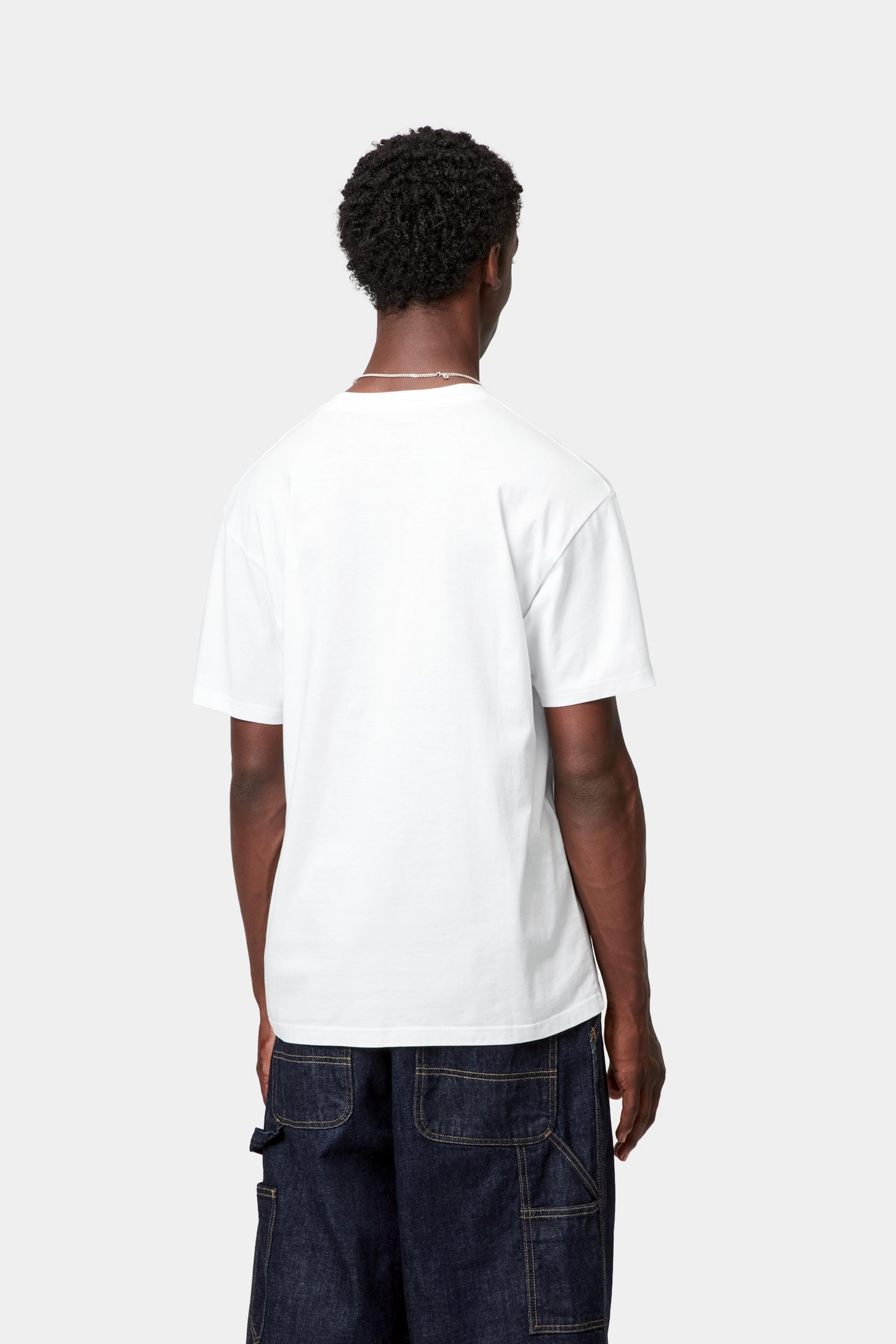 S/S Pocket Heart T-Shirt - White / Red