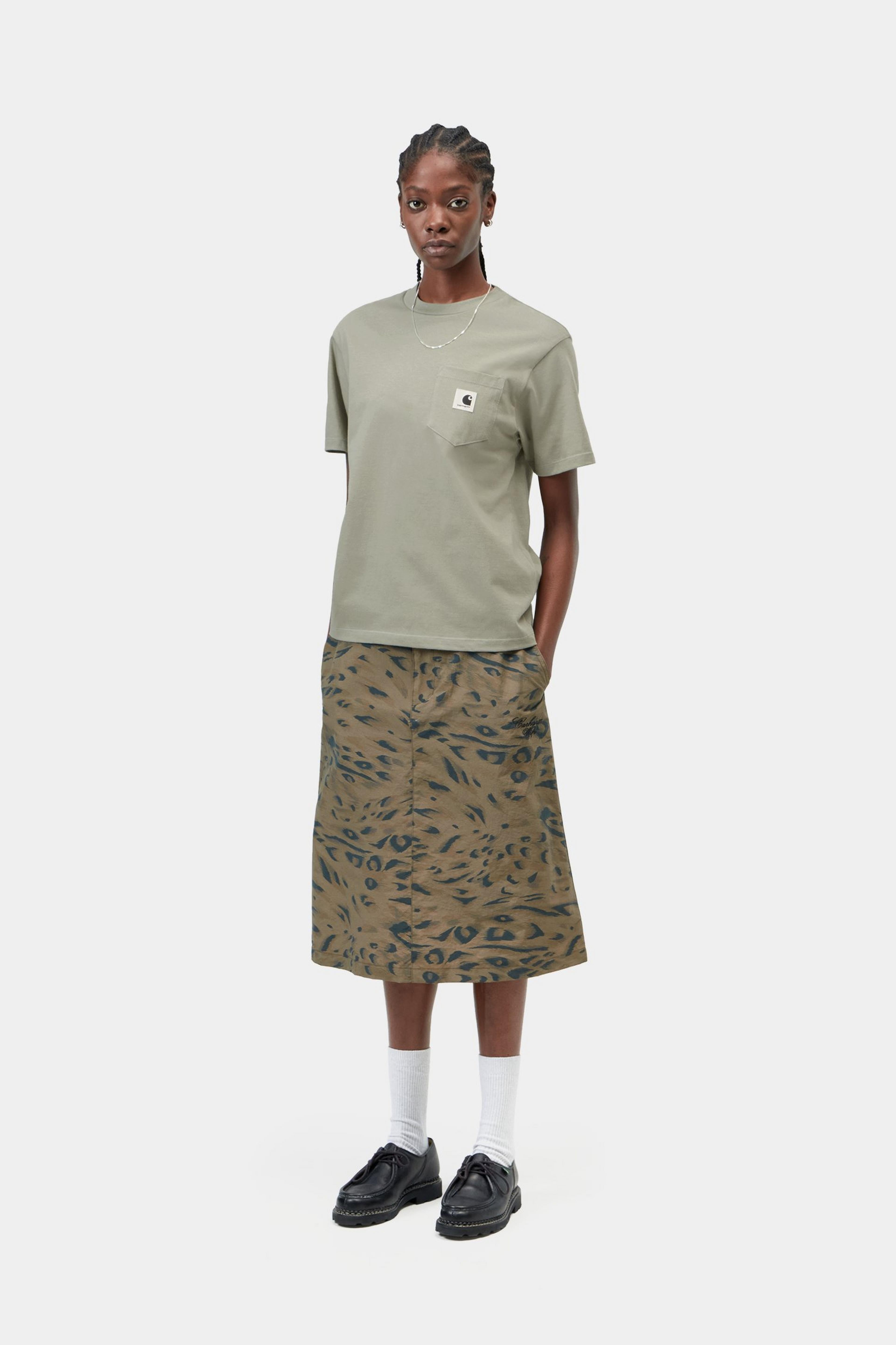 W' S/S Pocket T-Shirt - Shady Green