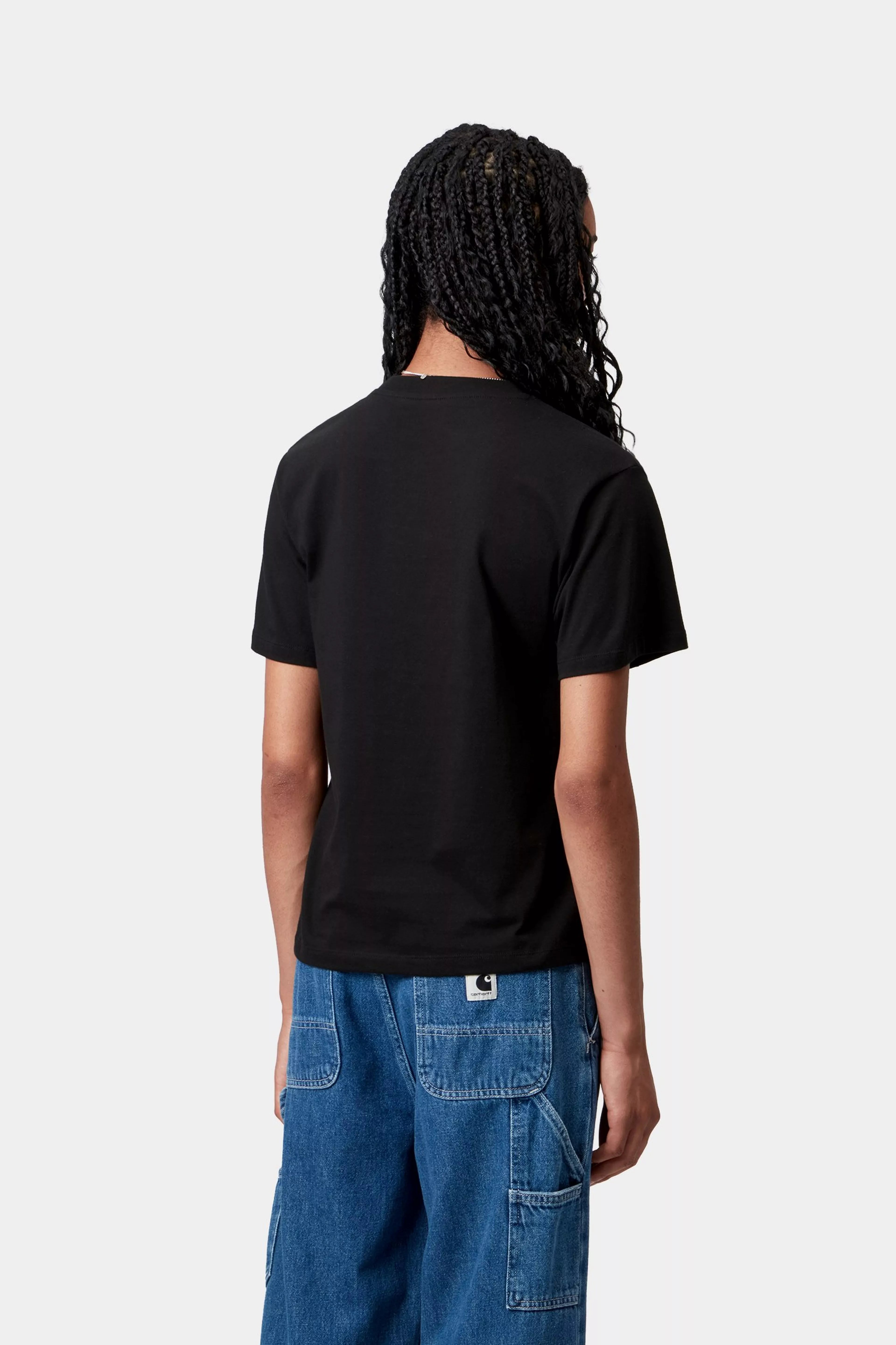 W' S/S POCKET T-SHIRT - Black
