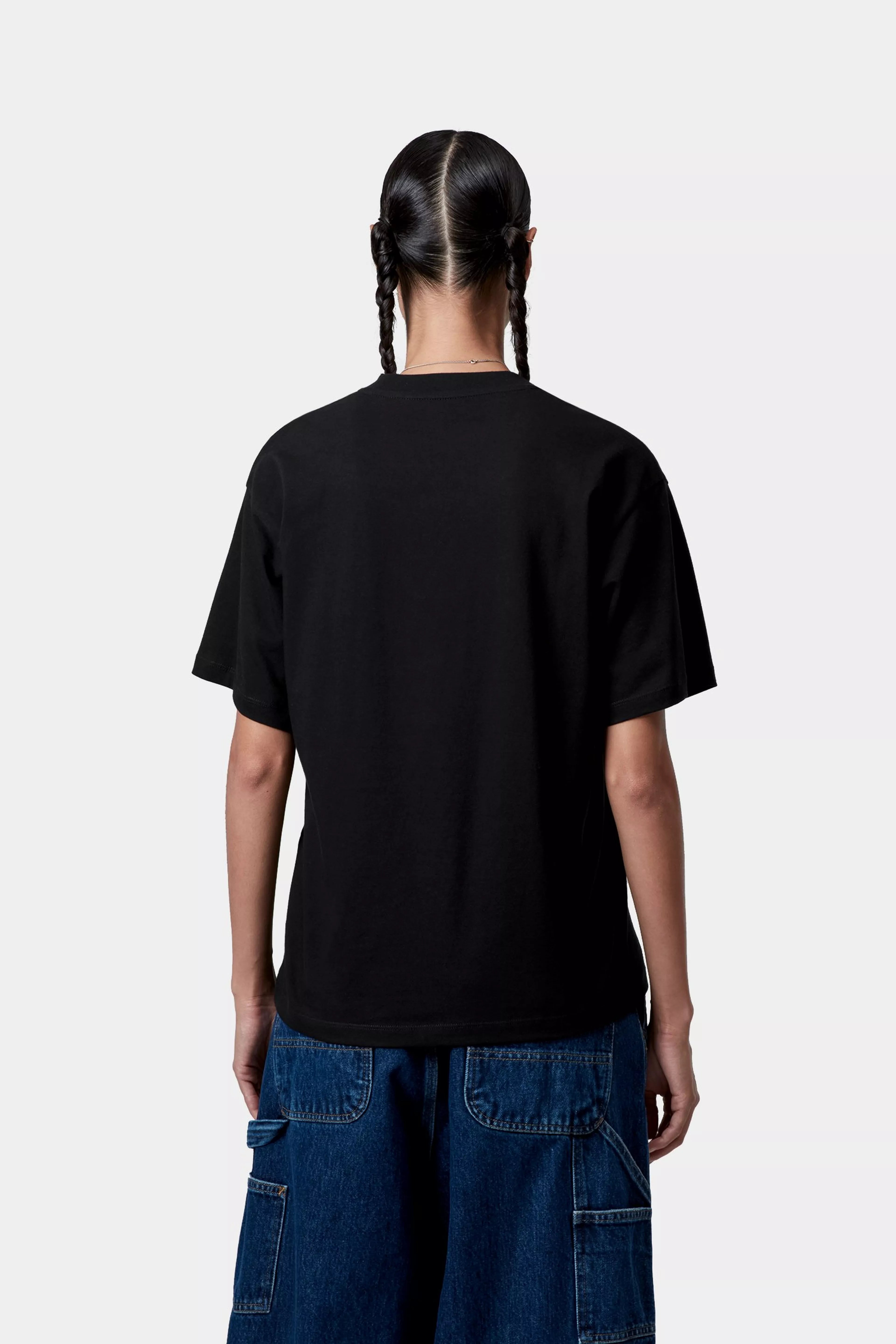 W' S/S HEART PATCH T-SHIRT - Black / Red