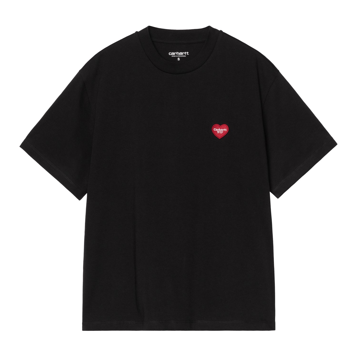 W' S/S HEART PATCH T-SHIRT - Black / Red