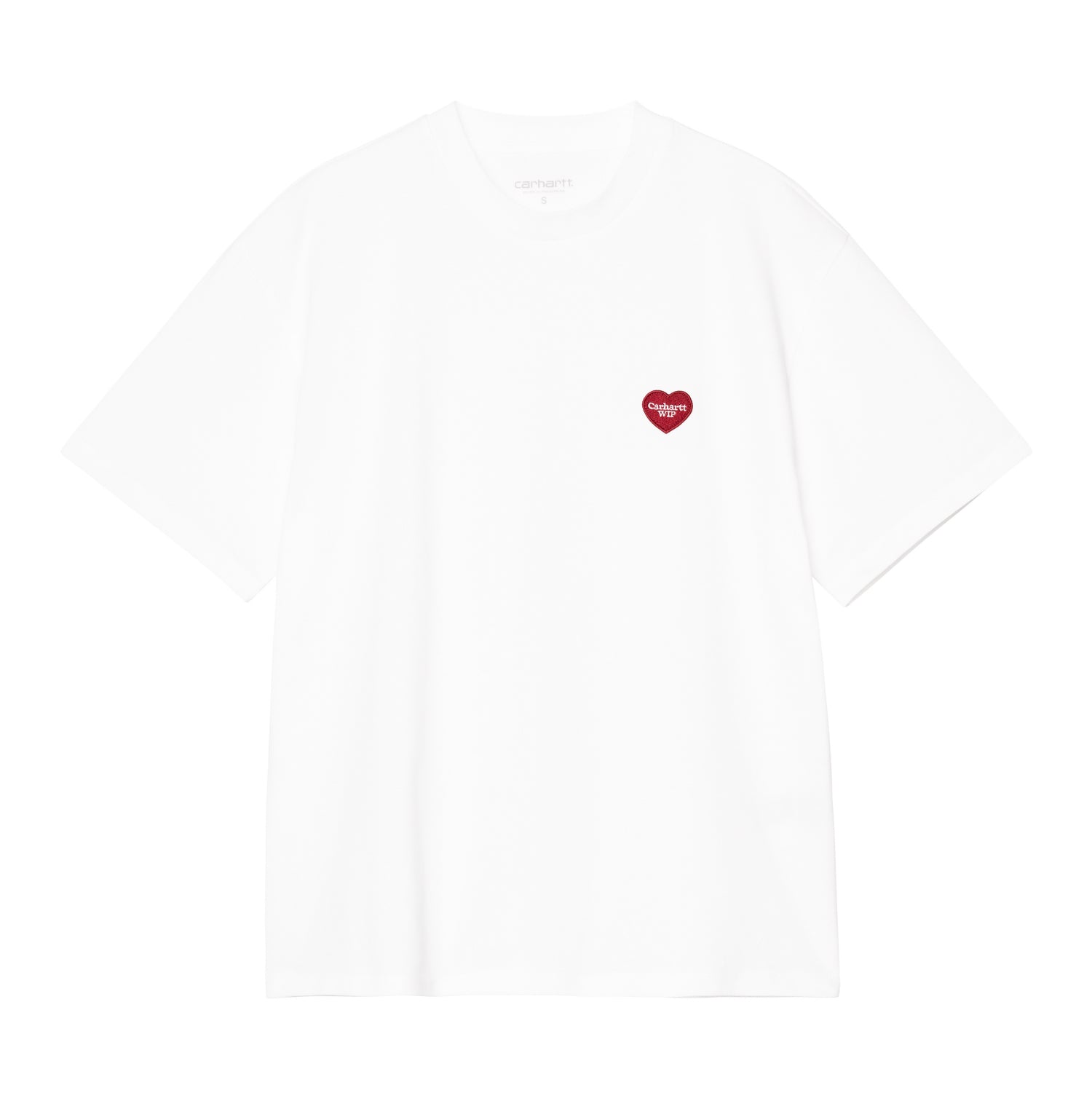W' S/S HEART PATCH T-SHIRT - White / Red