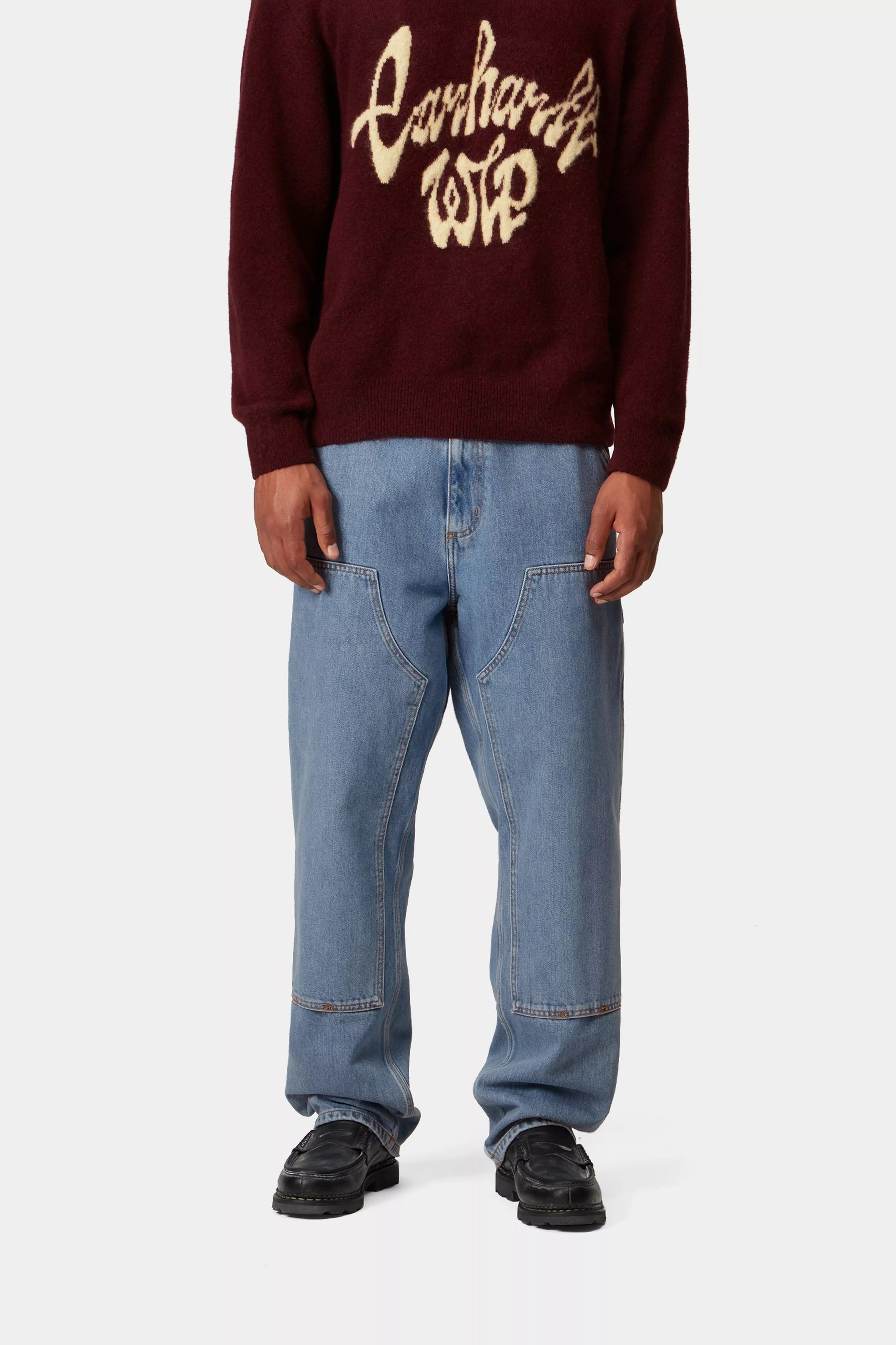 Double Knee Pant - Blue (stone bleached)