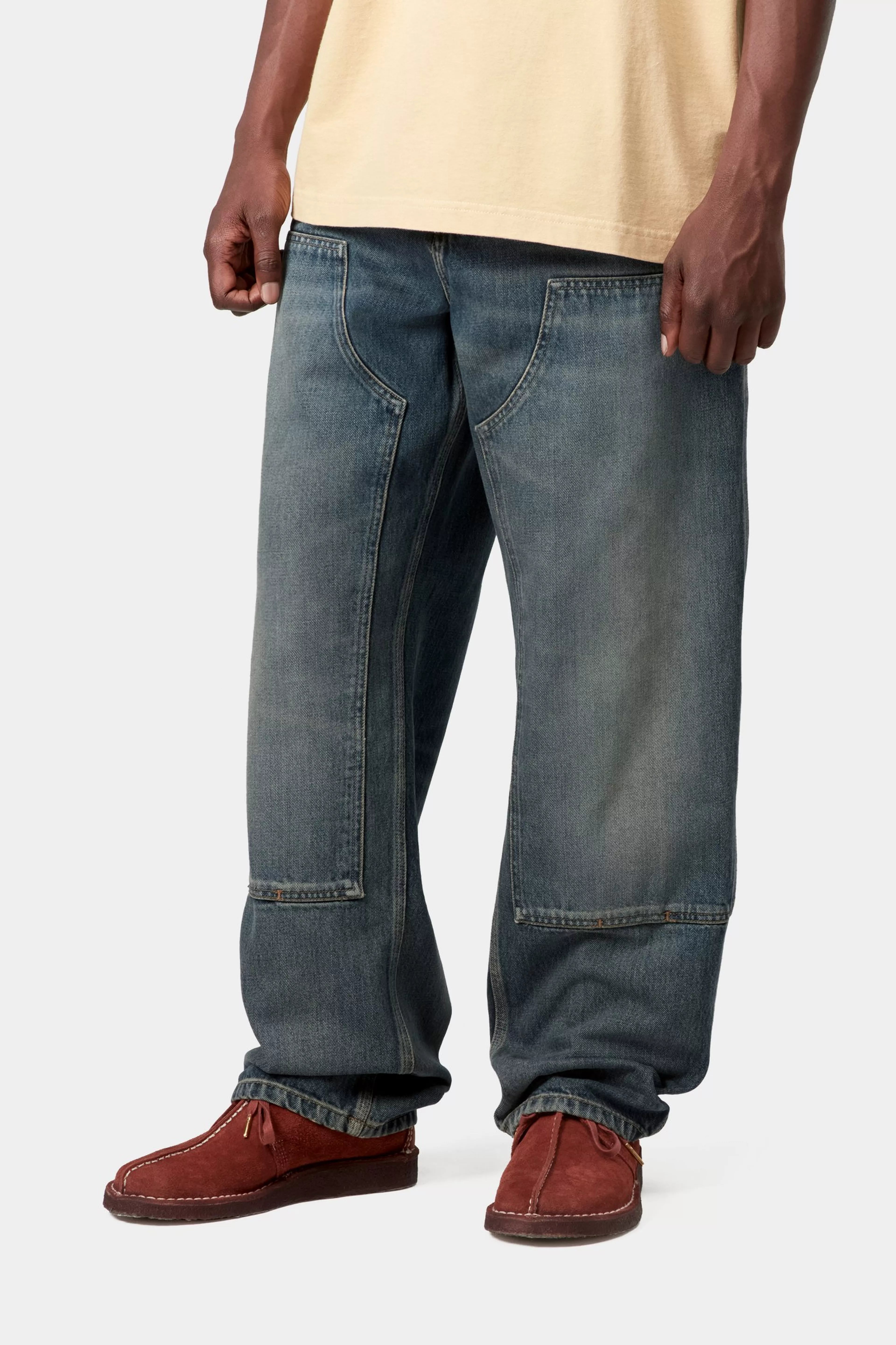 Double Knee Pant - Blue (worn used wash)