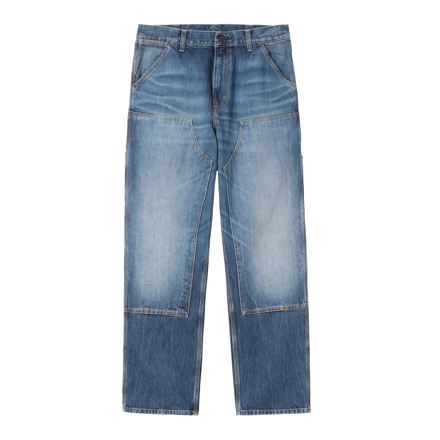 Double Knee Pant - Blue, Marble used wash