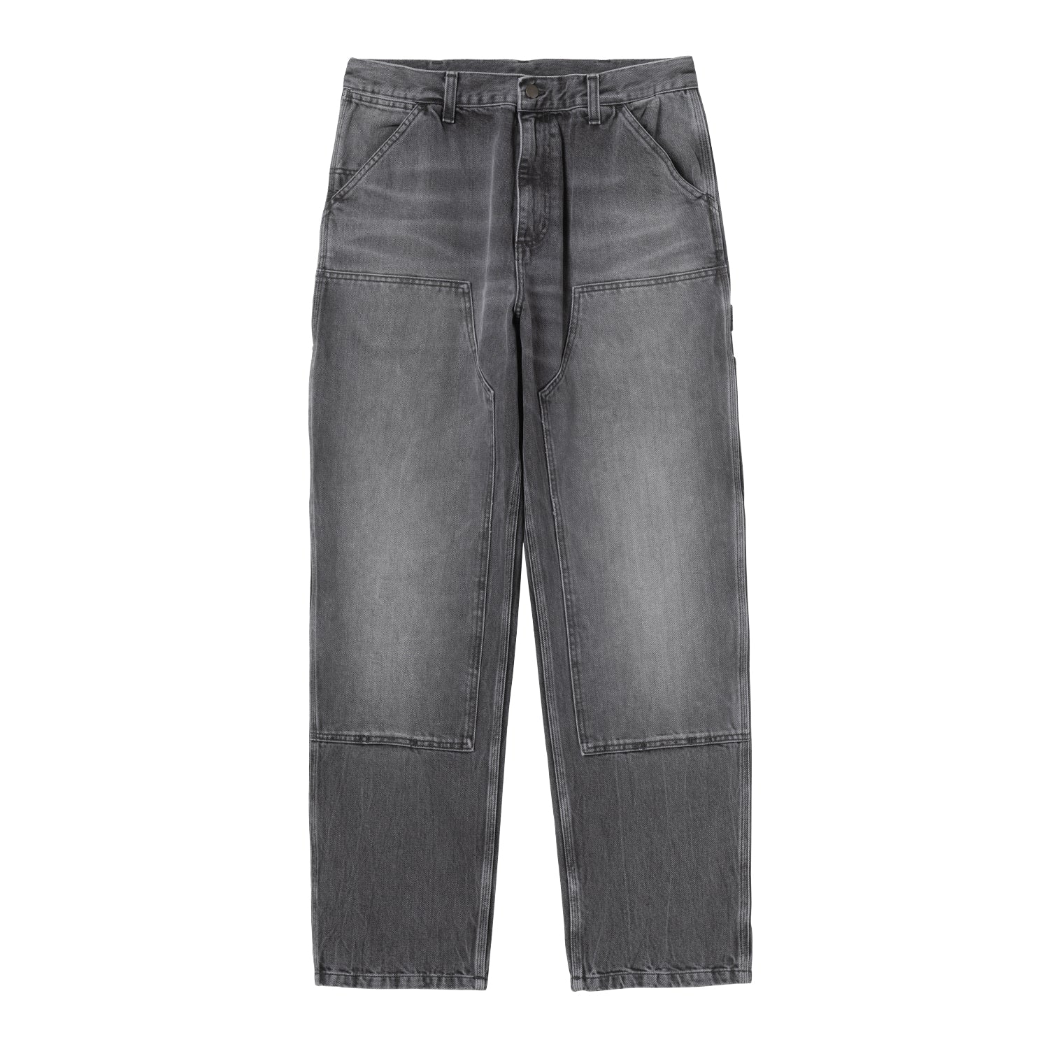 Double Knee Pant - Black, marble used wash