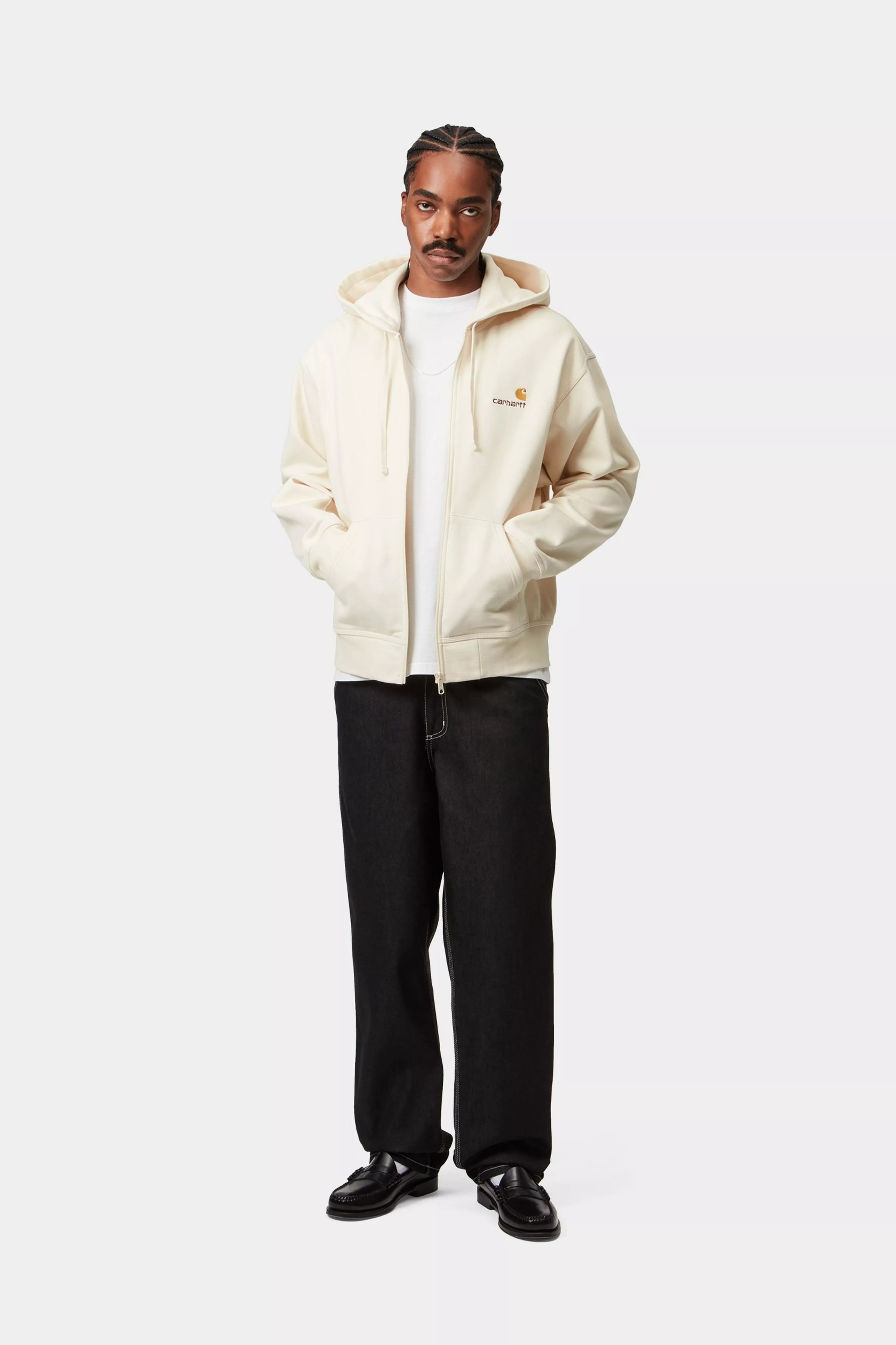 Hooded American Script Jacket - Natural