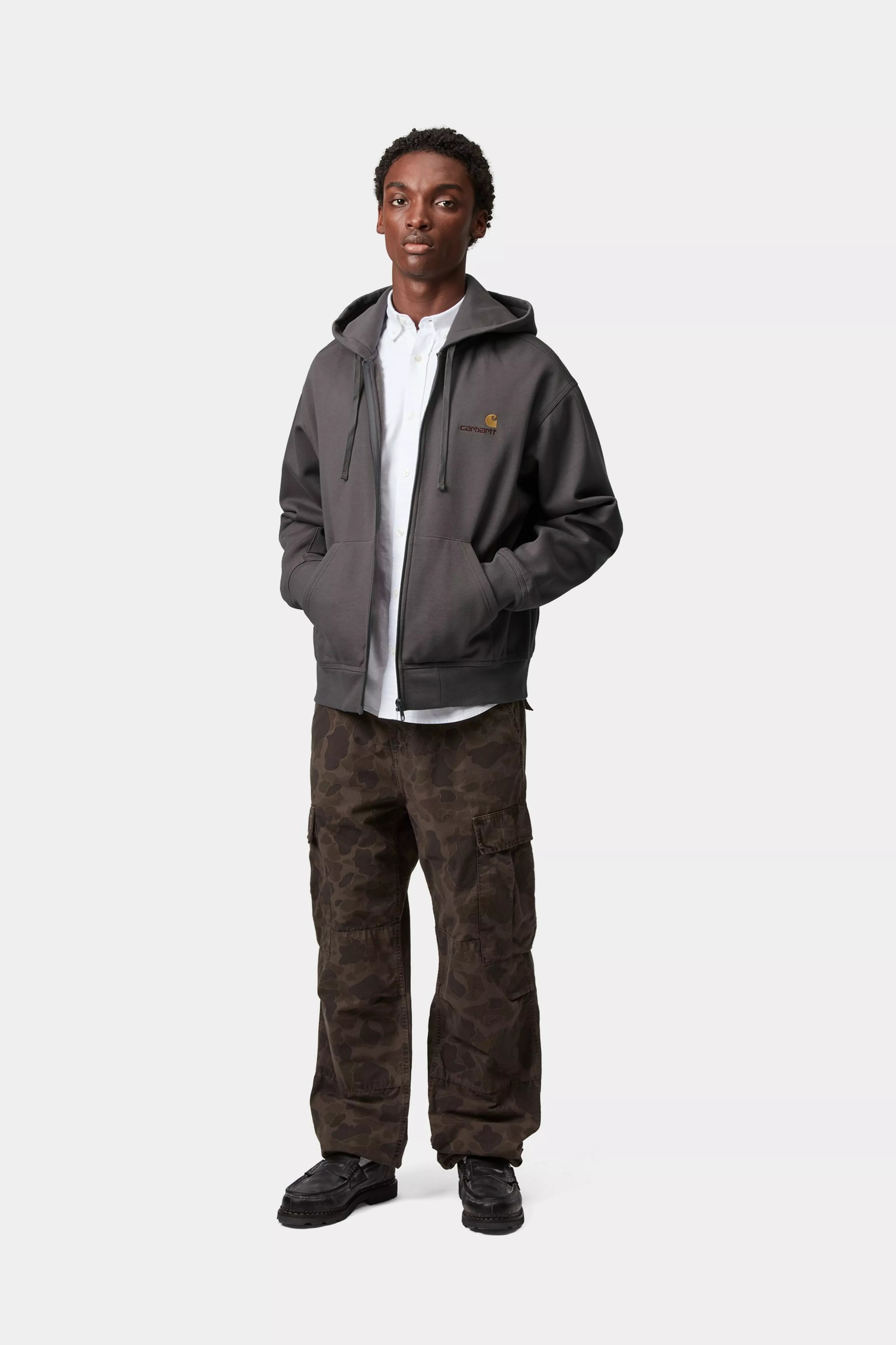 HOODED AMERICAN SCRIPT JACKET - Porphyry